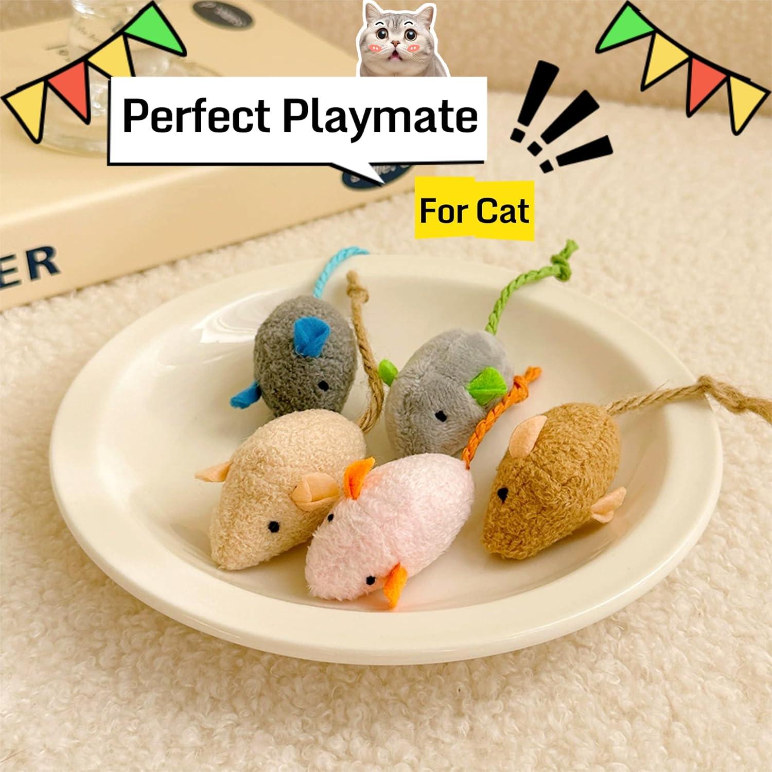 Juguetes para Gatos Electspark - Paquete de 4 Ratones de Peluche