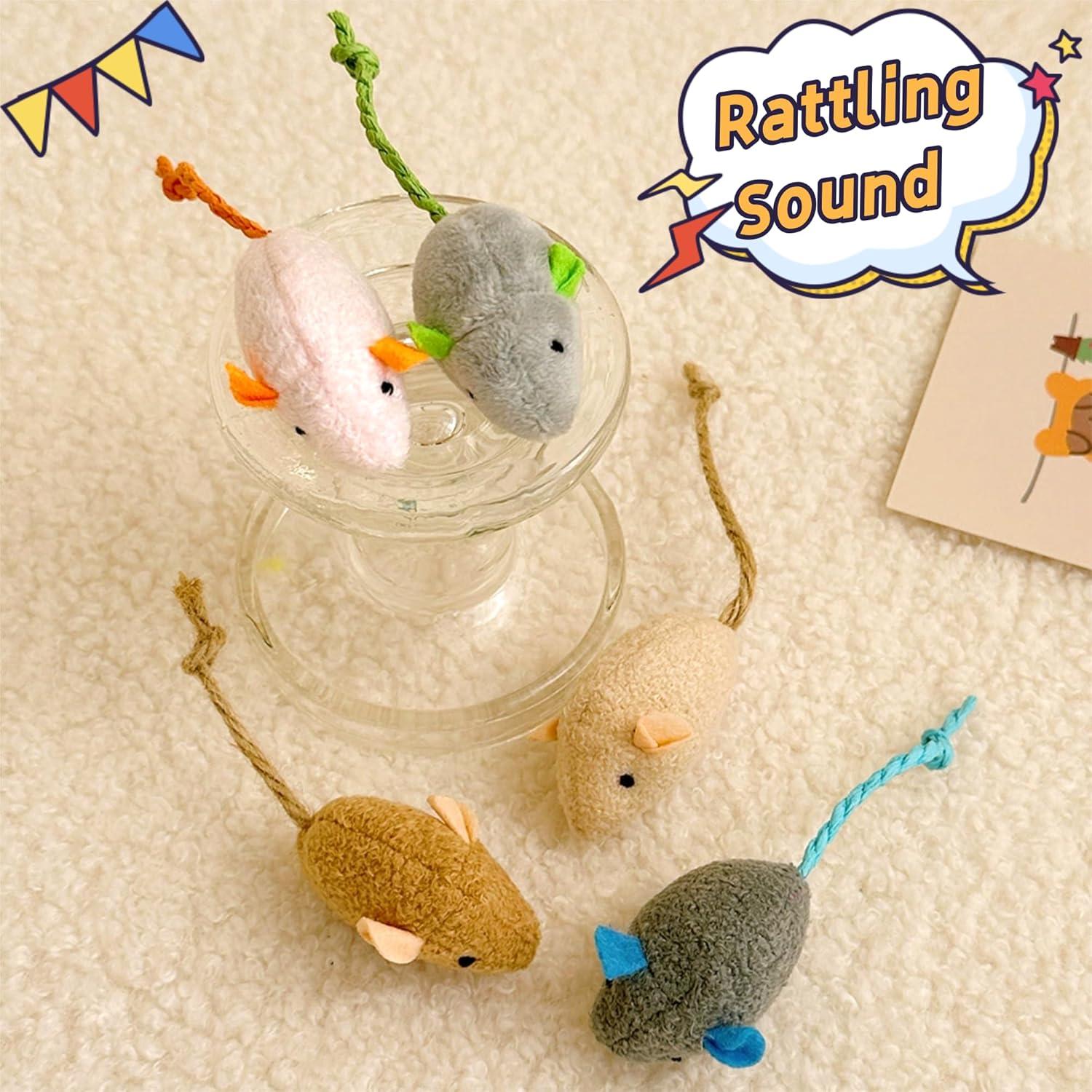 Juguetes para Gatos Electspark - Paquete de 4 Ratones de Peluche