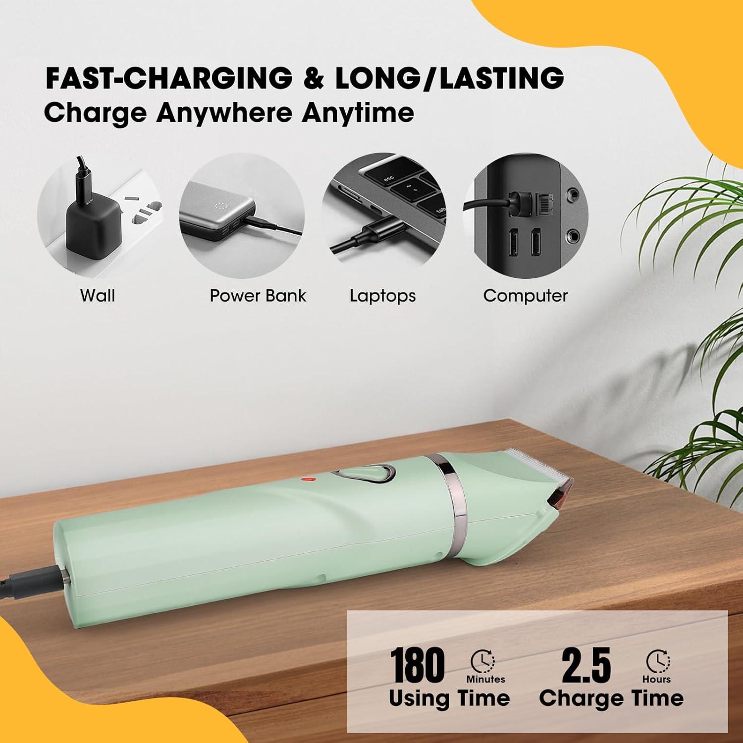 Kit de Aseo para Perros Qreeyx 4 en 1 Inalámbrico Verde