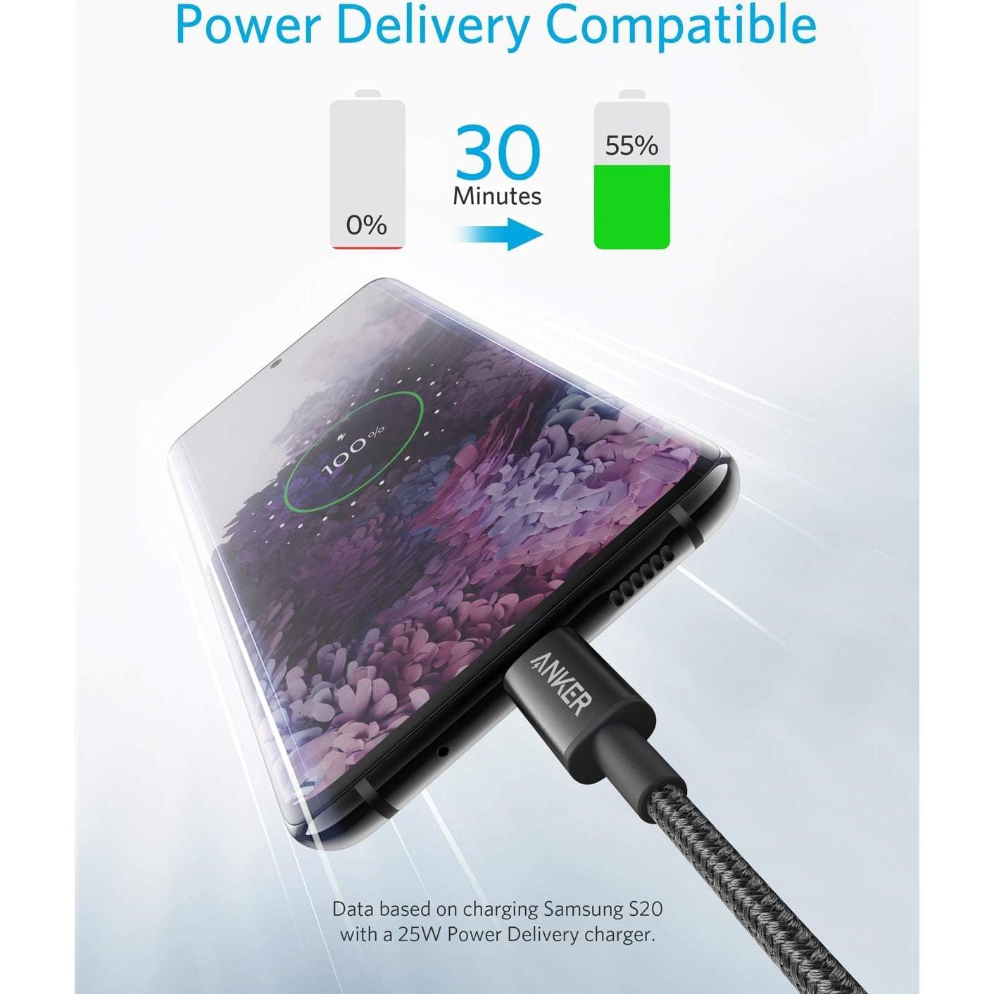 Cable USB C a USB C Anker 60W 5 unidades 182 cm negro