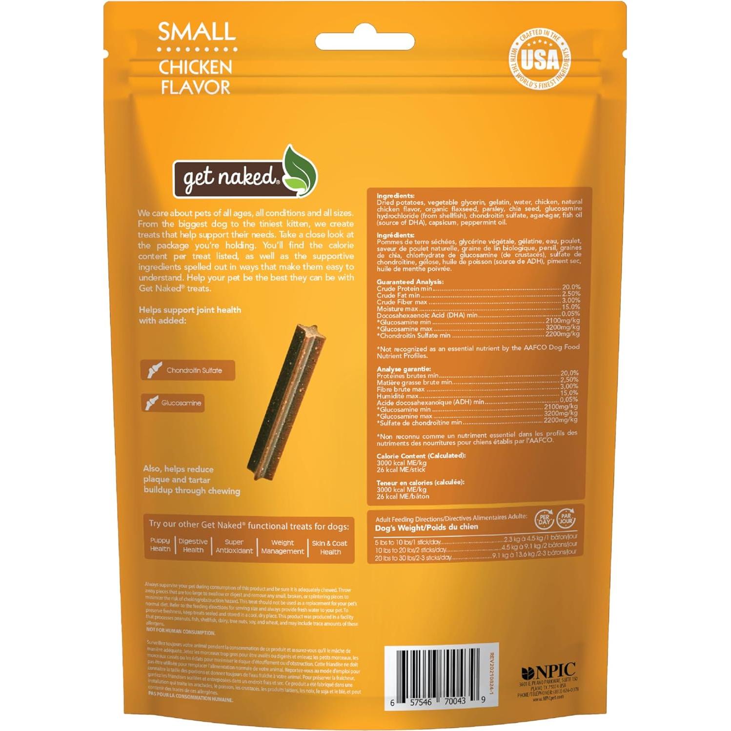 Palitos Masticables Get Naked 176g Salud Articular Pollo