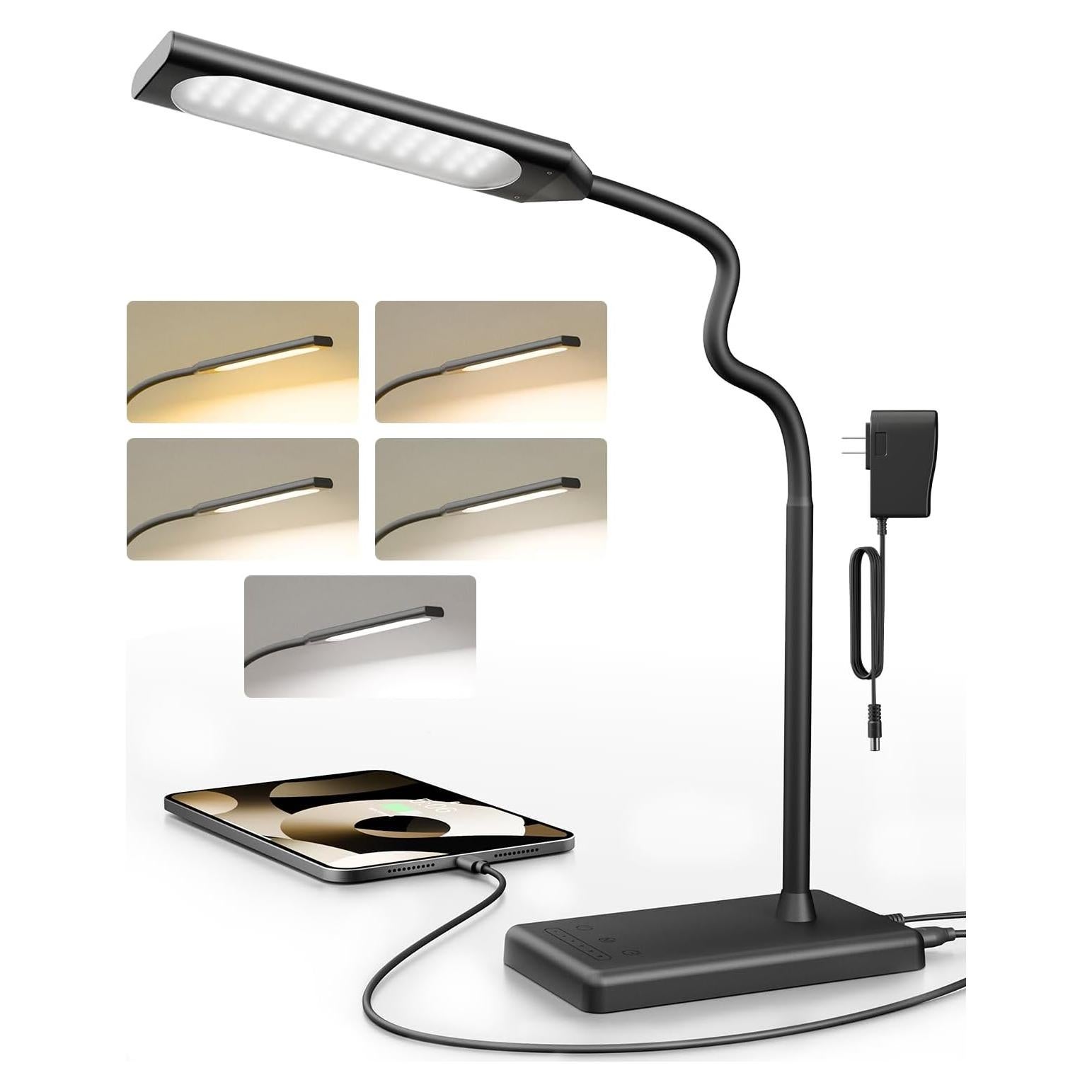 Lámpara de Escritorio LED Kootion con Control Táctil y USB