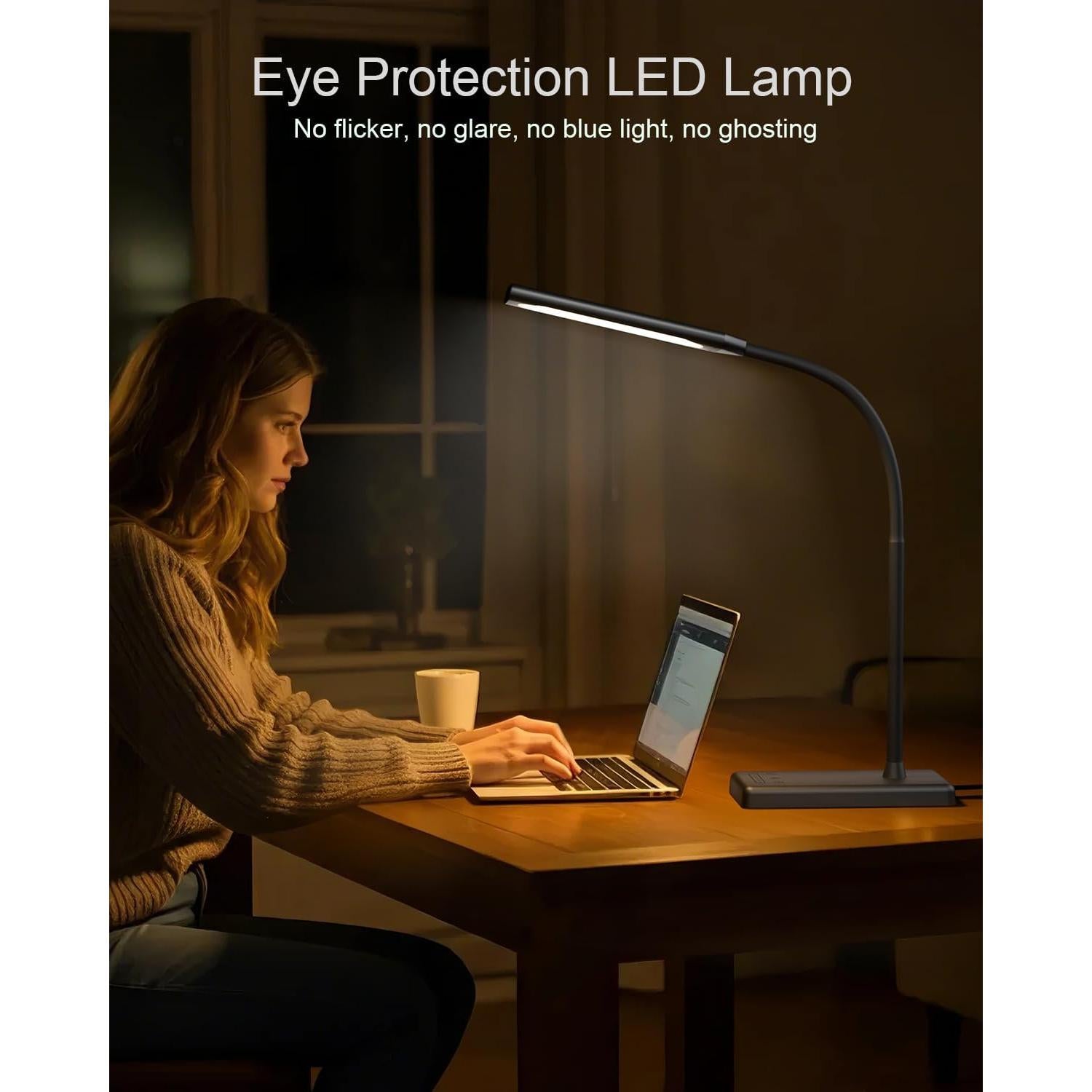 Lámpara de Escritorio LED Kootion con Control Táctil y USB