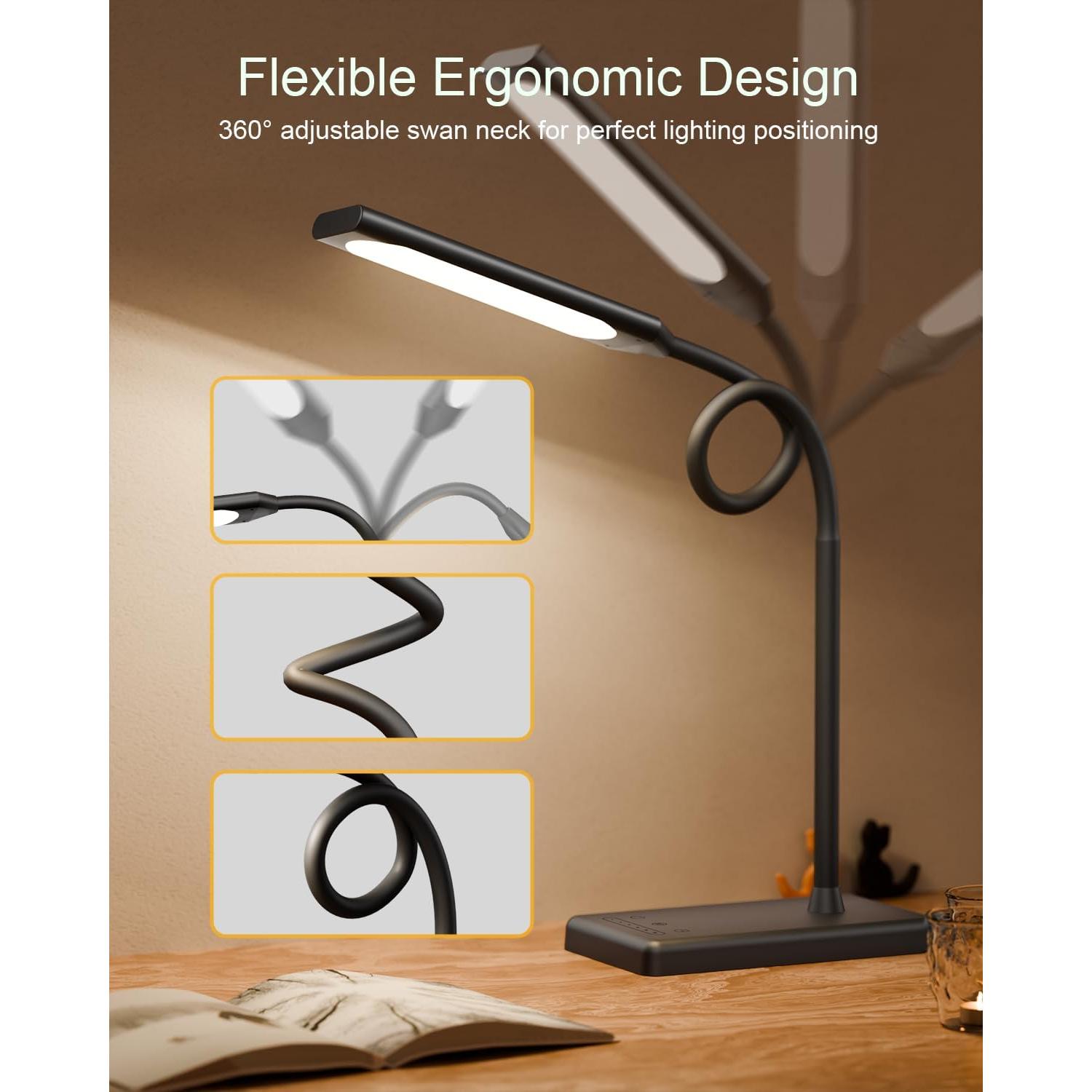 Lámpara de Escritorio LED Kootion con Control Táctil y USB