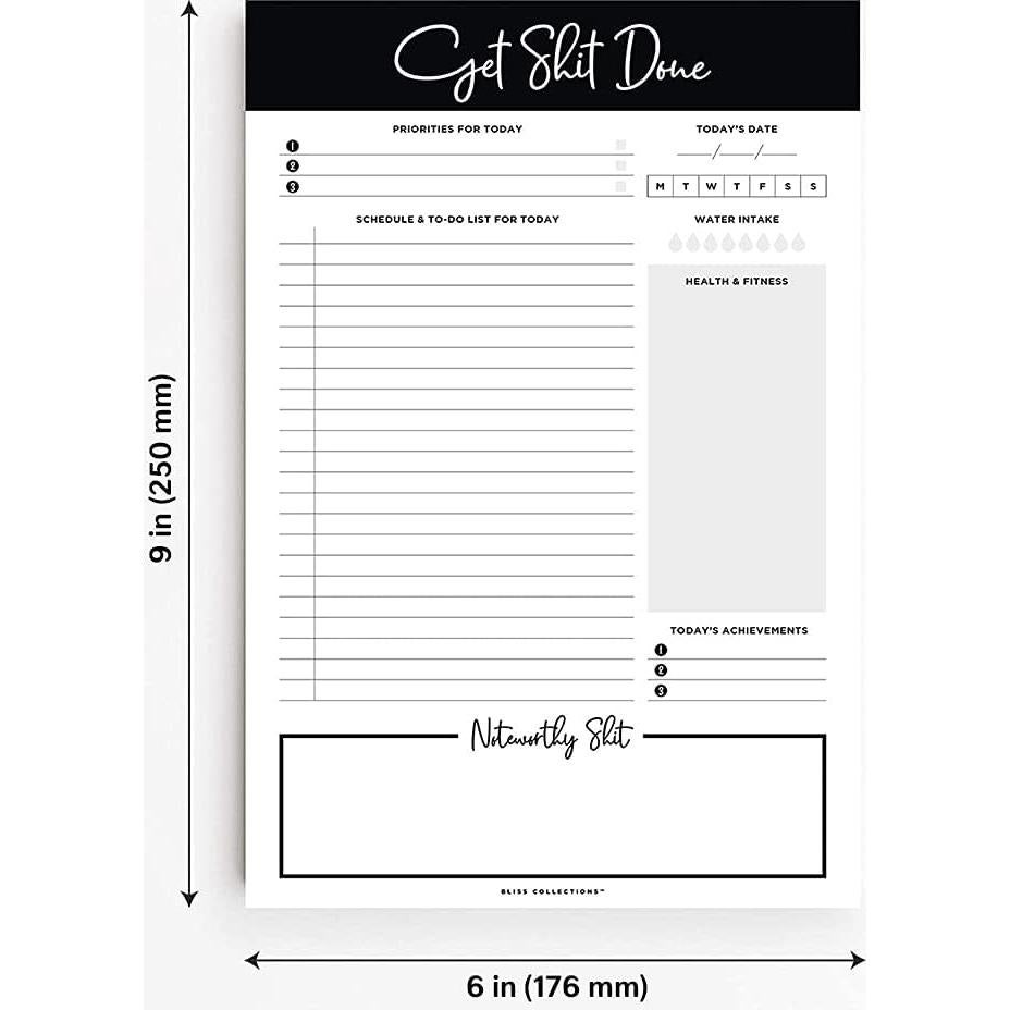 Bloc de Planificación Diaria Bliss Collections 50 Hojas 15x23 cm