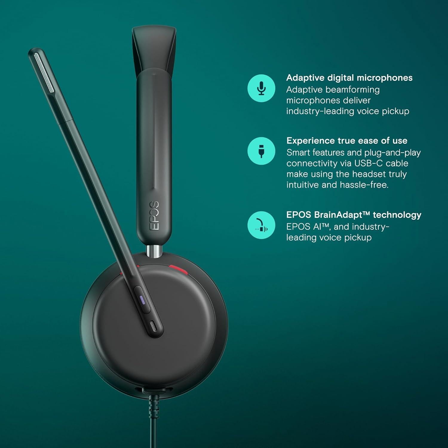 Auricular USB-C EPOS Impact 860T Doble Cara con Micrófono