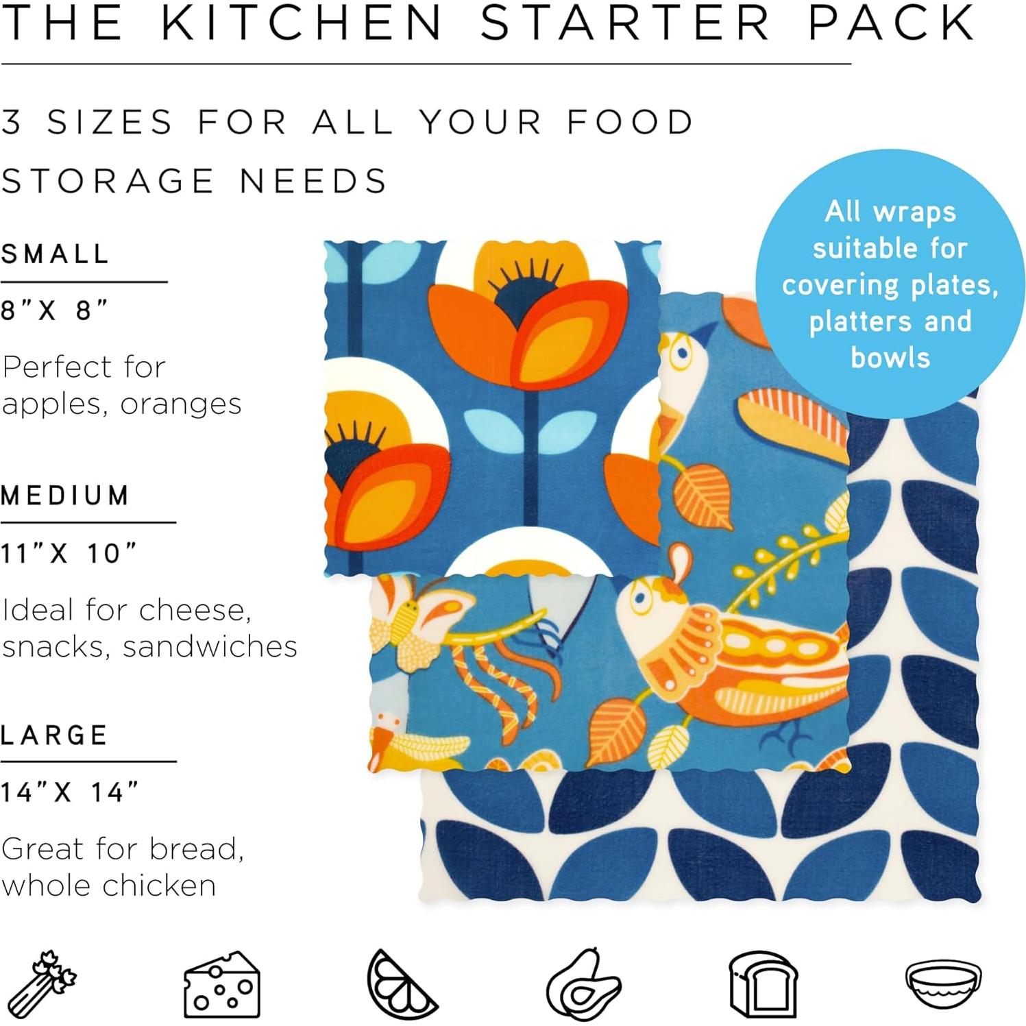 Envolturas de Cera de Abeja Honeybee - Paquete de 3 - Ecológicas