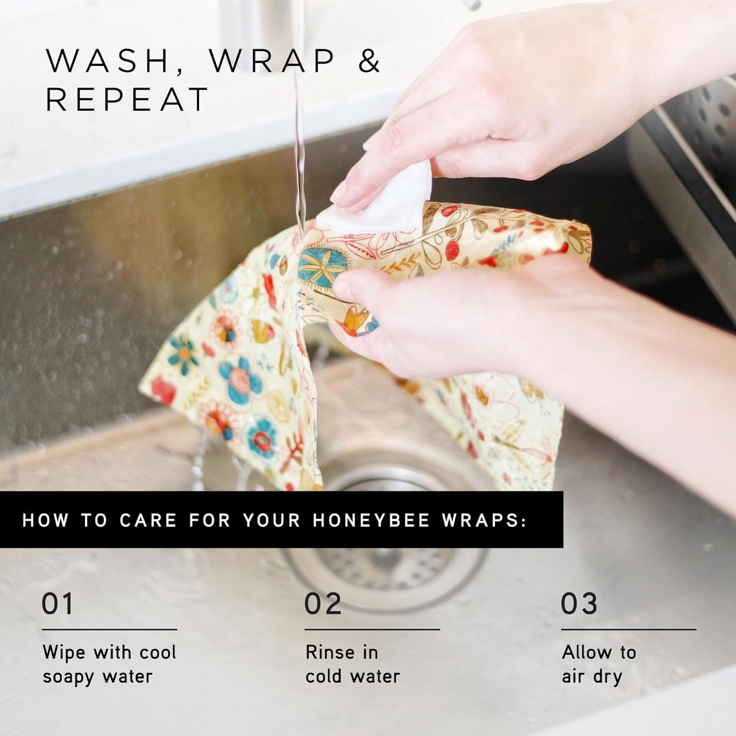 Envolturas de Cera de Abeja Honeybee - Paquete de 3 - Ecológicas