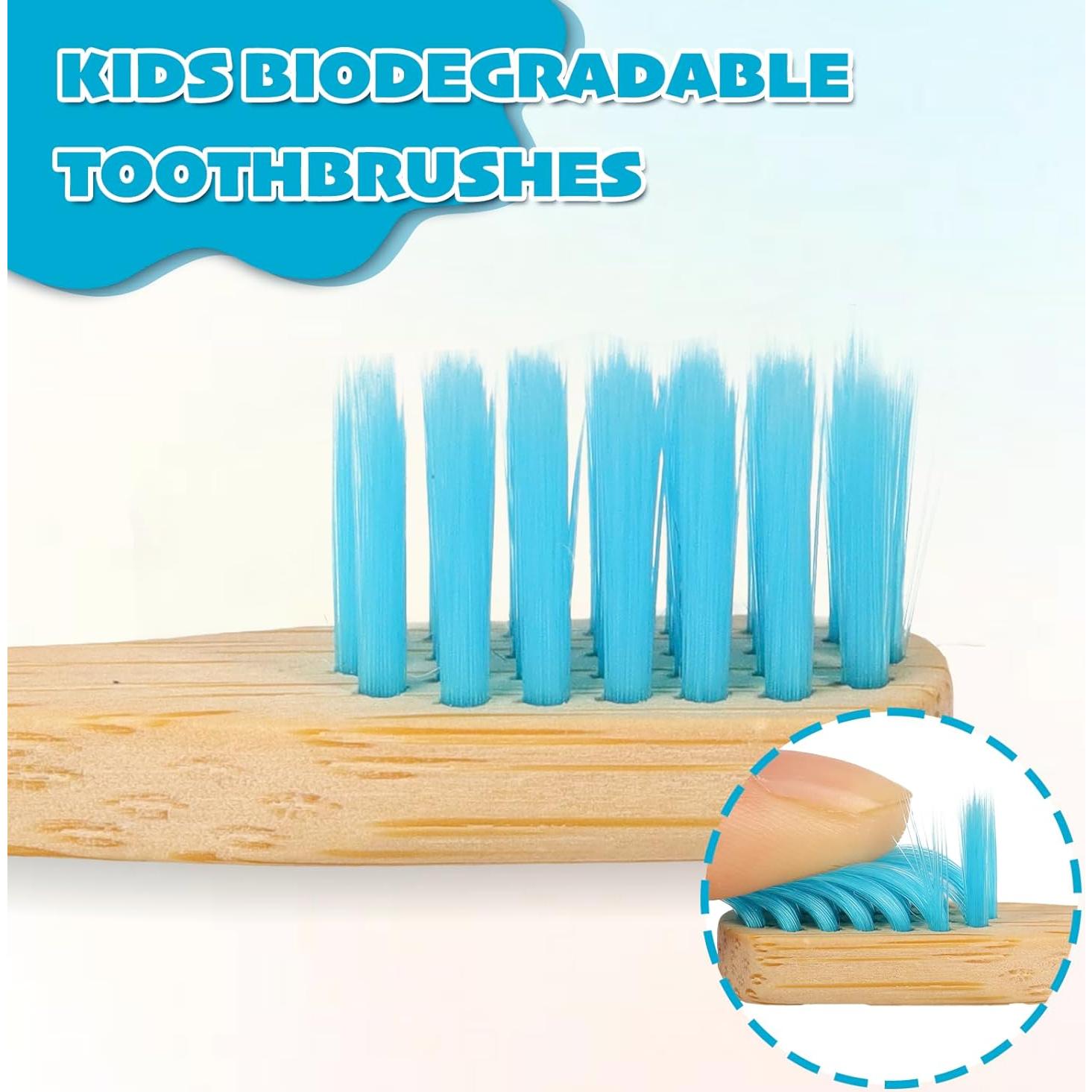 Cepillos de Dientes de Bambú para Niños Paquete de 6 Multicolor