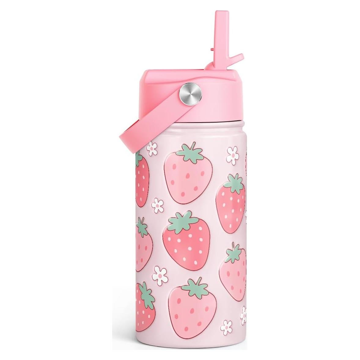 Botella de Agua SANDJEST 350ml Acero Inoxidable Fresa para Niños