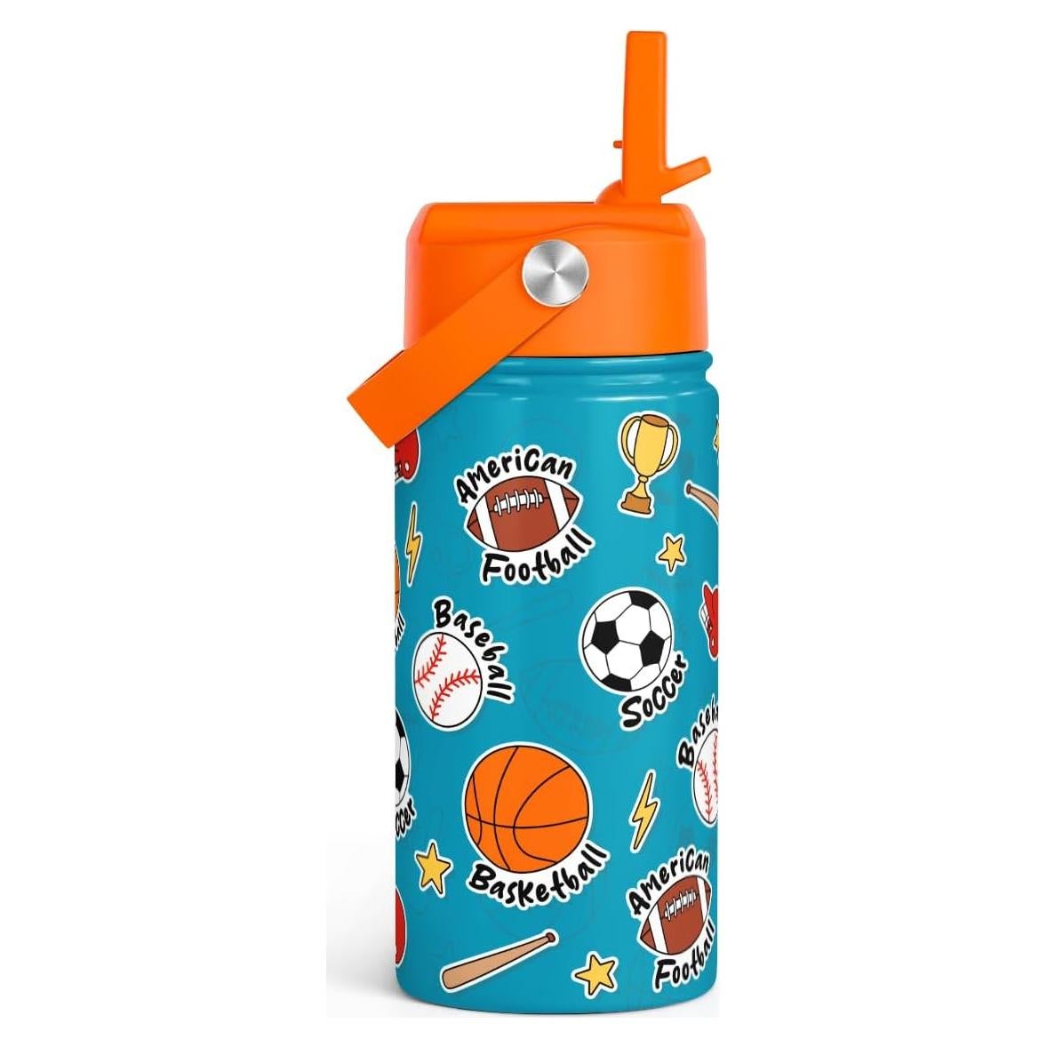 Botella Deportiva SANDJEST 355ml Acero Inoxidable con Popote