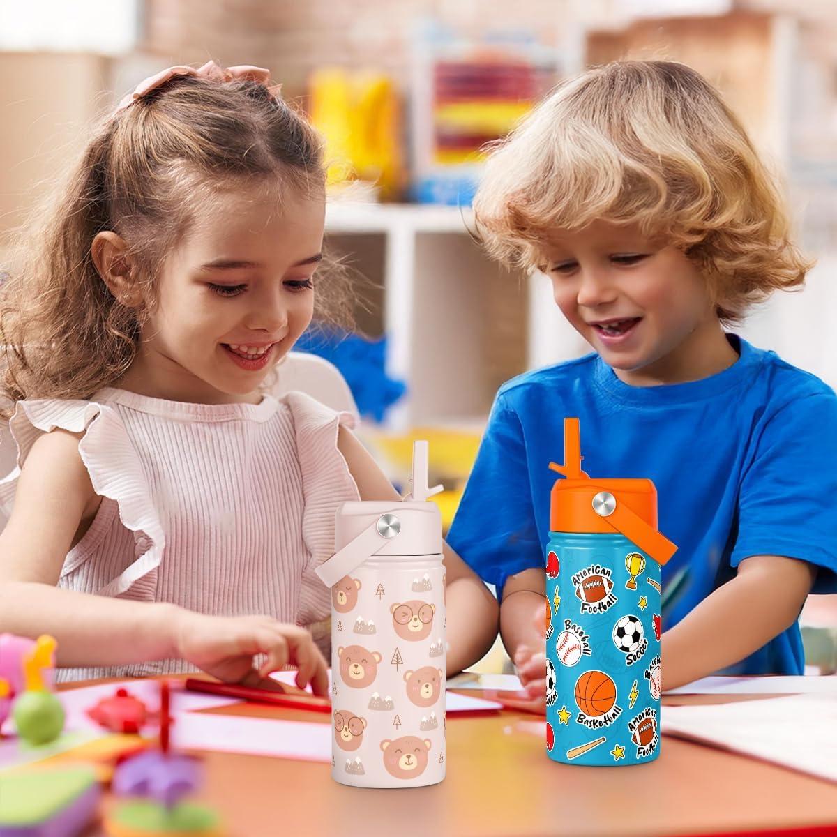 Botella Deportiva SANDJEST 355ml Acero Inoxidable con Popote