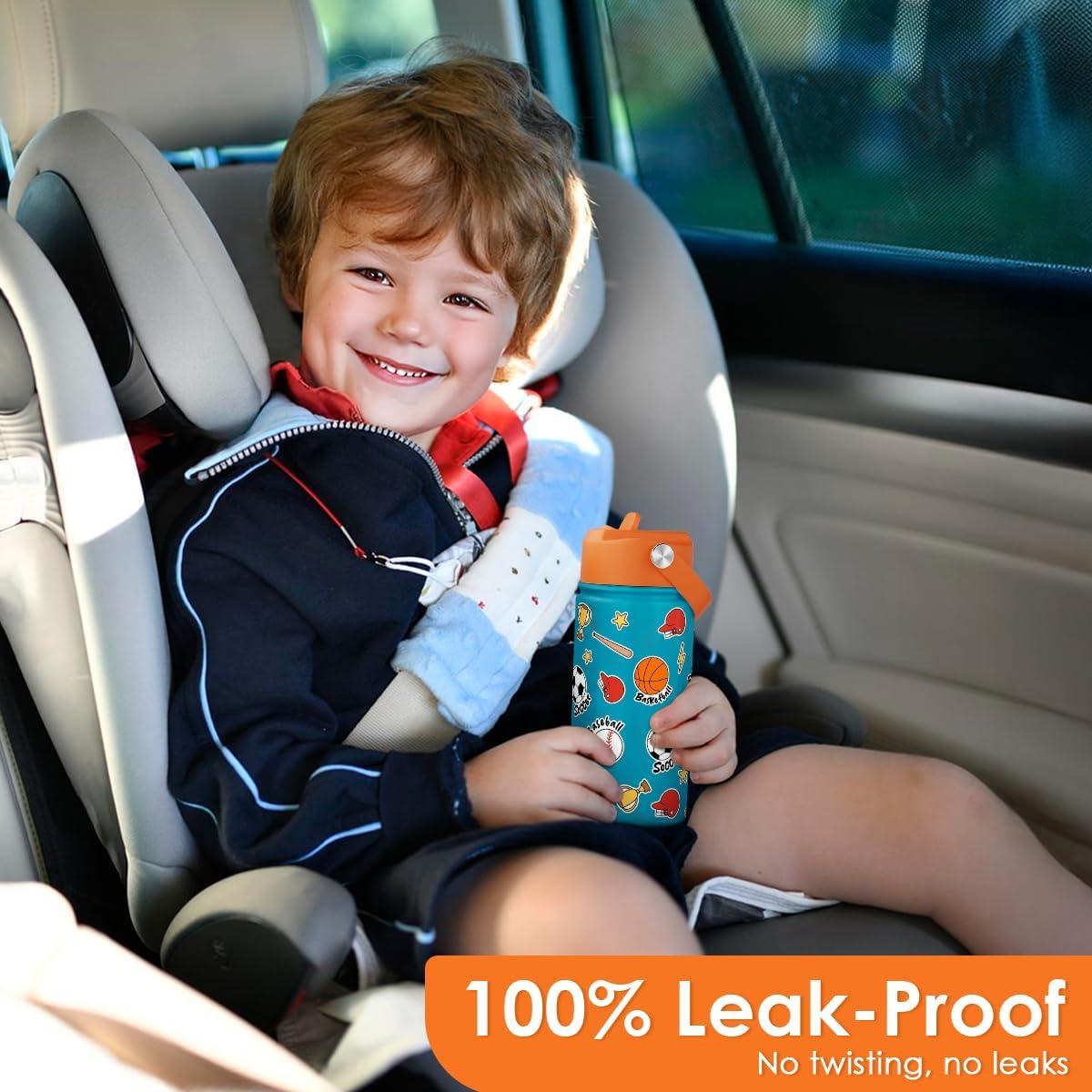 Botella Deportiva SANDJEST 355ml Acero Inoxidable con Popote