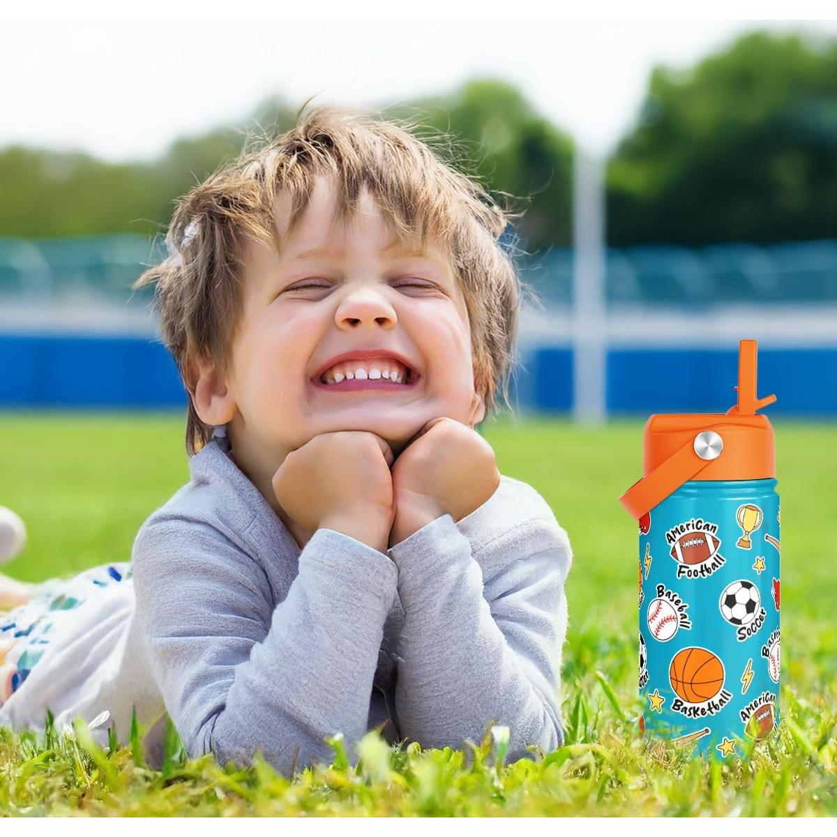 Botella Deportiva SANDJEST 355ml Acero Inoxidable con Popote