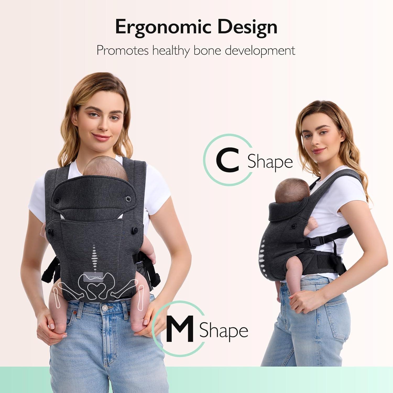 Portabebés Topmeta Gris Oscuro Ergonómico 3-11 kg