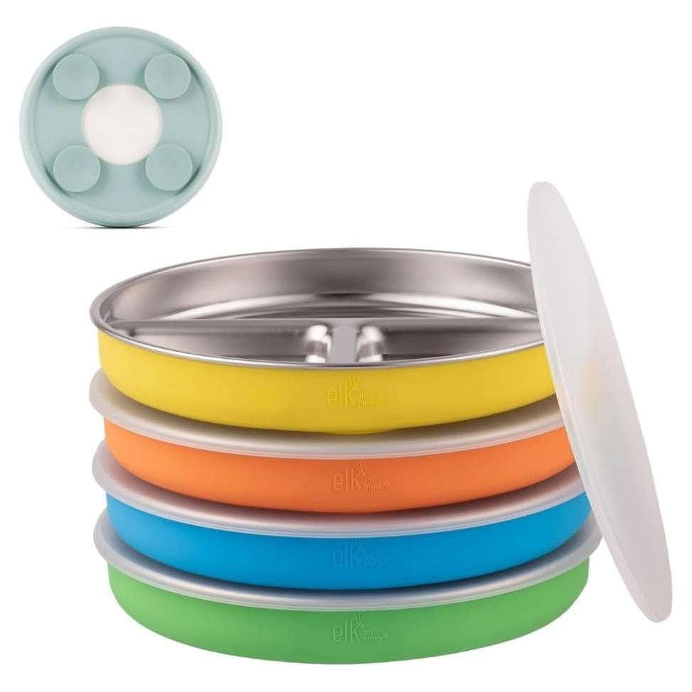 Platos Divididos Acero Inoxidable Elk y Amigos 4 Unidades