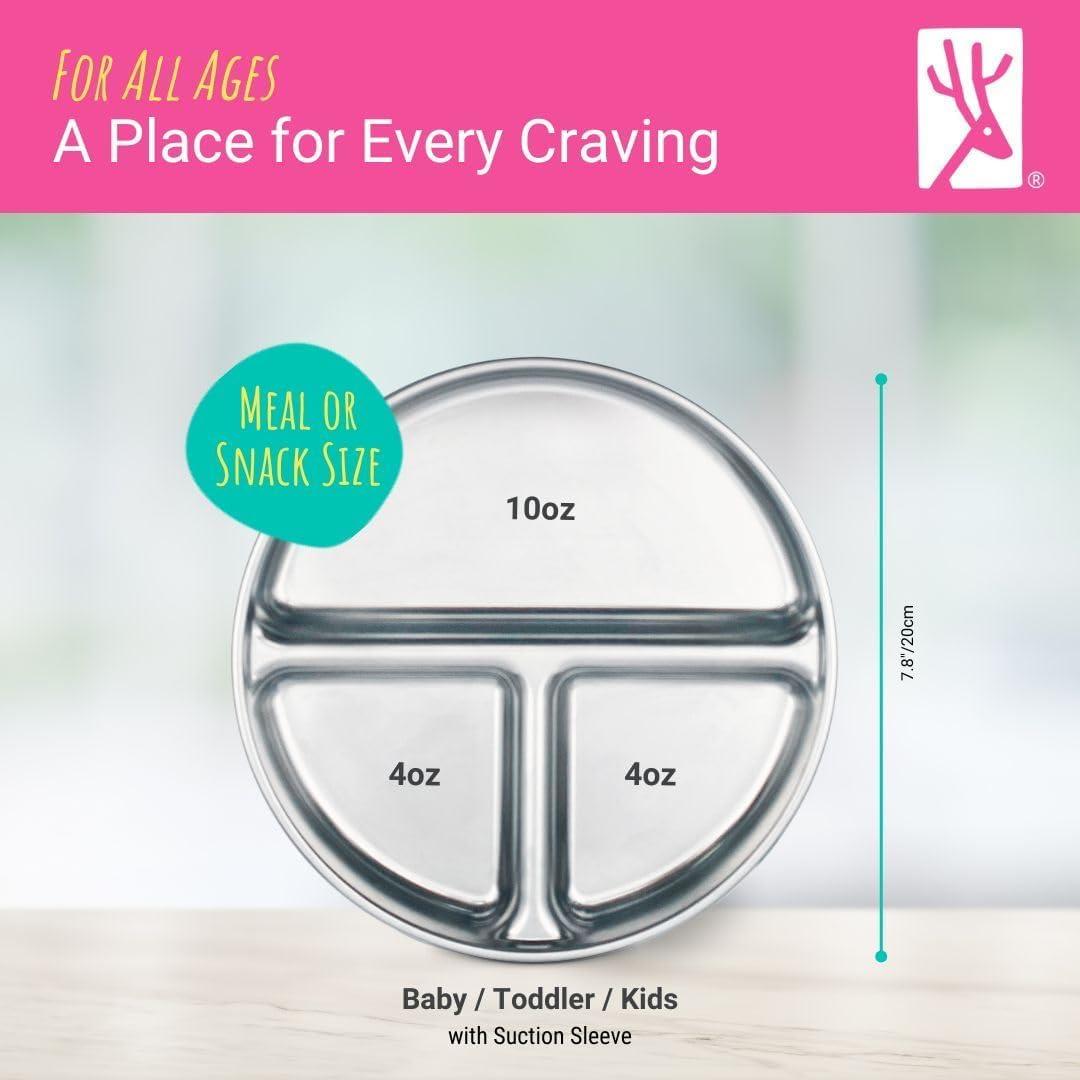 Platos Divididos Acero Inoxidable Elk y Amigos 4 Unidades