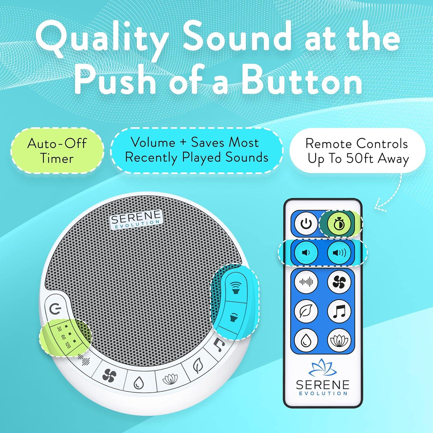 Máquina de Ruido Blanco Serene Evolution 60 Sonidos - Control Remoto