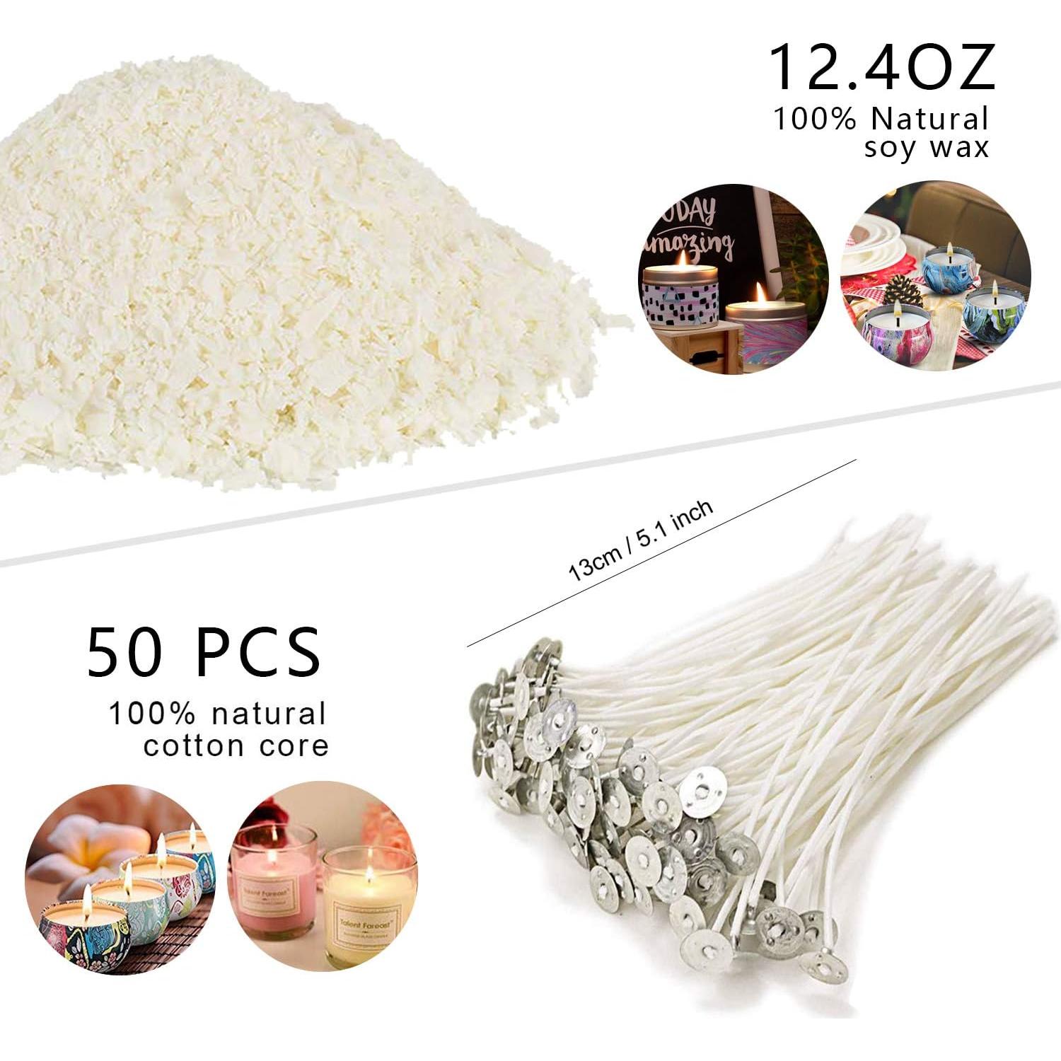 Kit de Hacer Velas DINGPAI - 7 Piezas, Cera de Soja, Olla 900ml