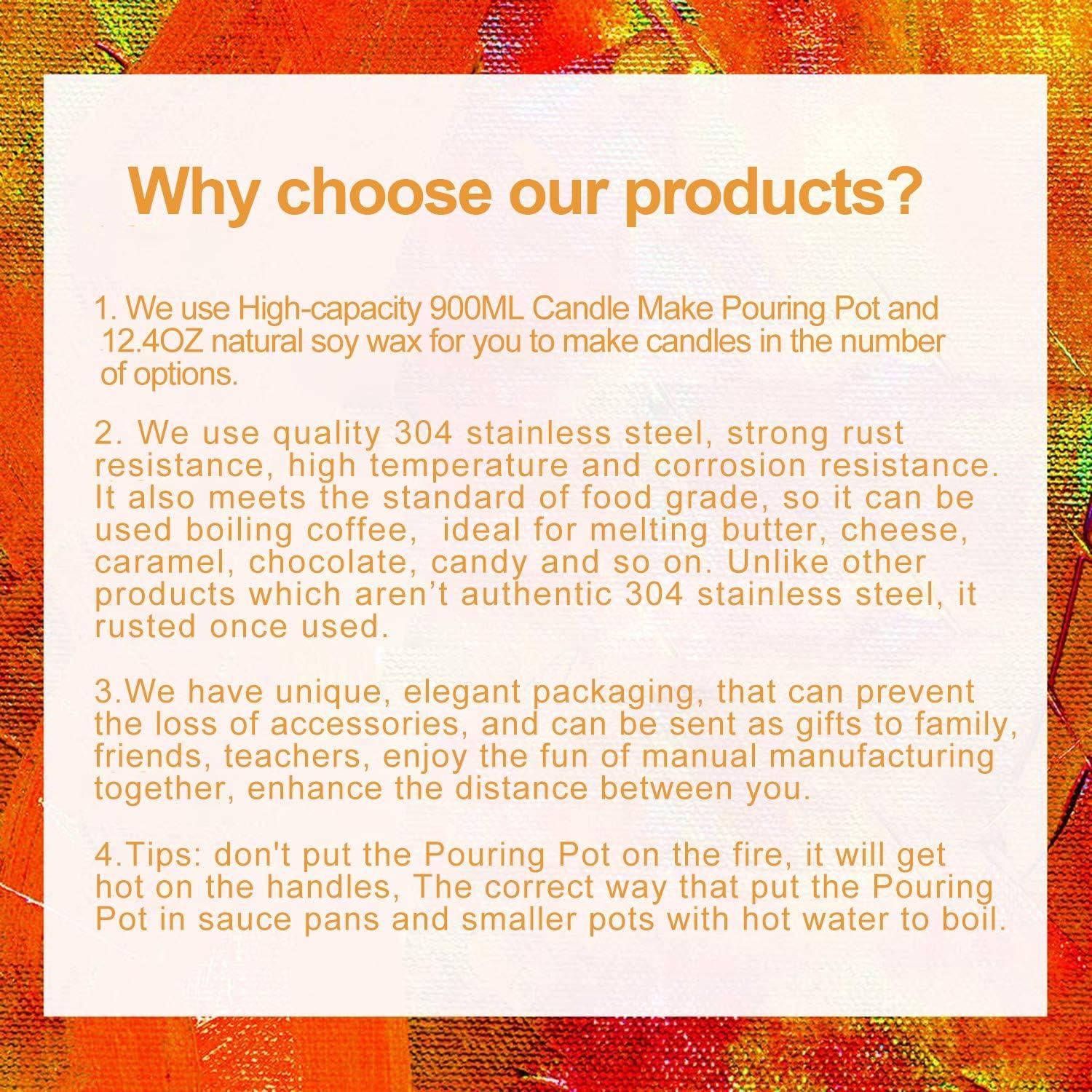 Kit de Hacer Velas DINGPAI - 7 Piezas, Cera de Soja, Olla 900ml