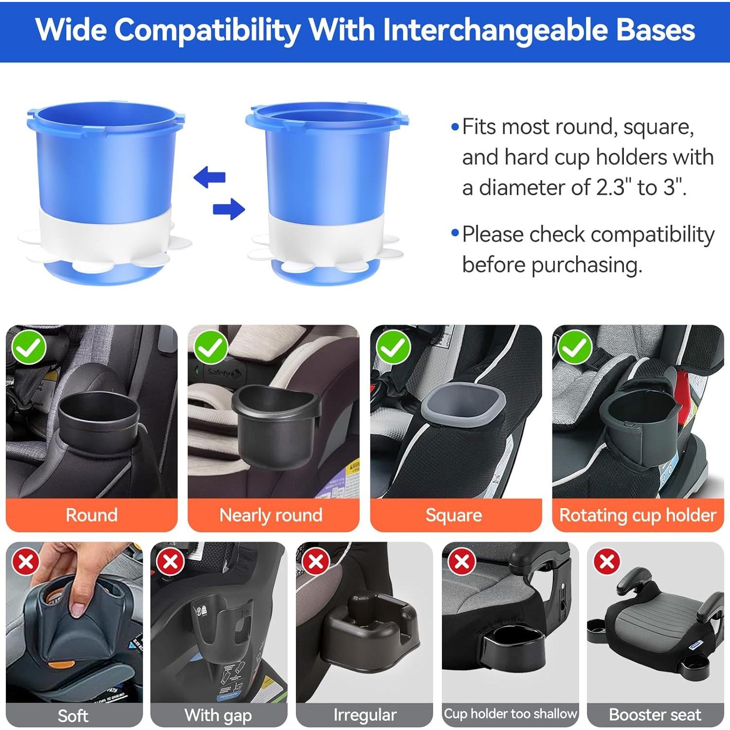 Car Seat Snack Tray: Travel Tray for Kids Carseat Cup Holder with Food Trays, Stroller Snacks Plate for Toddlers, Kid Road Trip Essentials, Blue