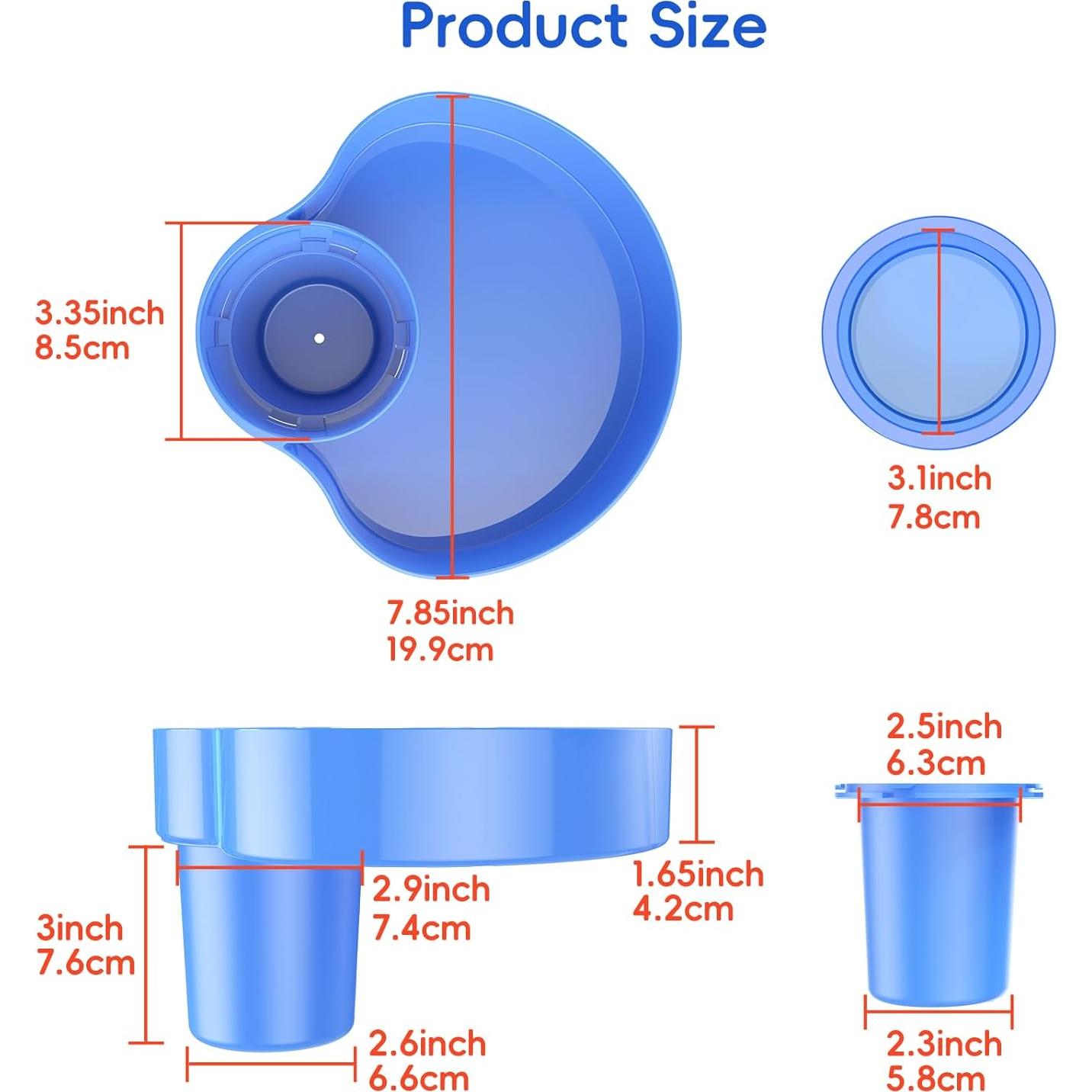 Car Seat Snack Tray: Travel Tray for Kids Carseat Cup Holder with Food Trays, Stroller Snacks Plate for Toddlers, Kid Road Trip Essentials, Blue