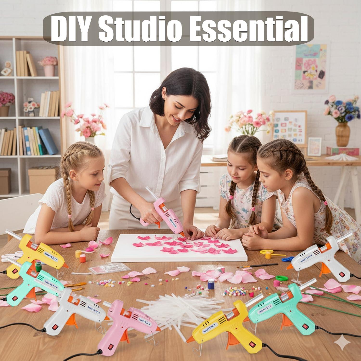 Pistola de Pegamento Caliente MONVICT 30W con 50 Barras Multicolor