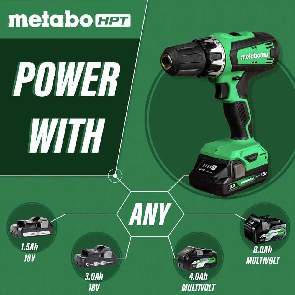 Taladro Inalámbrico Metabo HPT 18V DS18DFX, 53.1 Nm, 2.0Ah