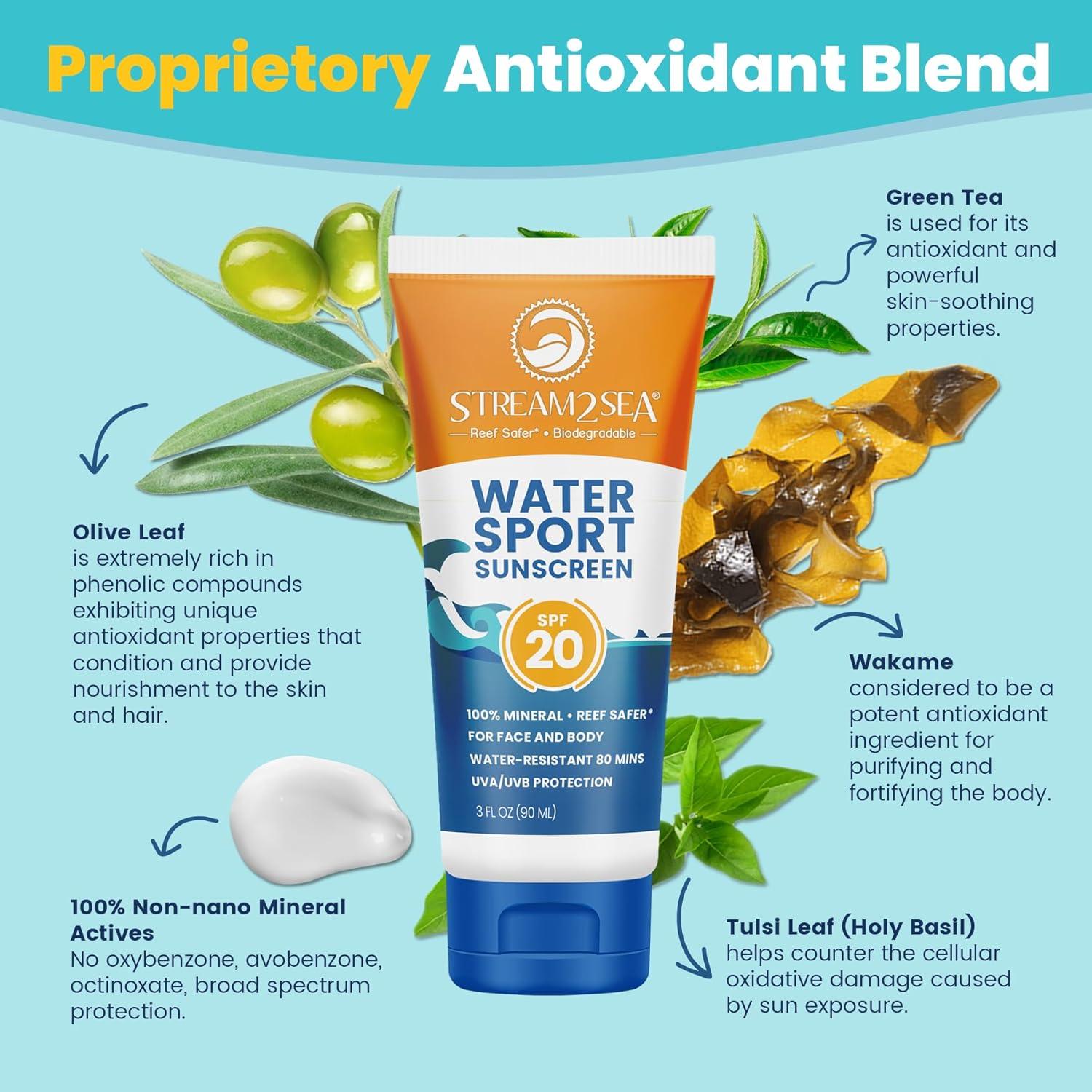 Protector Solar Mineral Stream2Sea SPF 20 Biodegradable 3x30ml