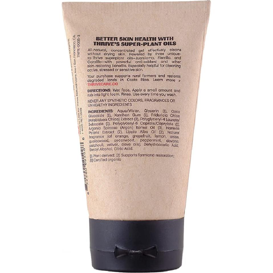 Gel Limpiador Facial Thrive Natural Care 100 ml - Vegano y Suave