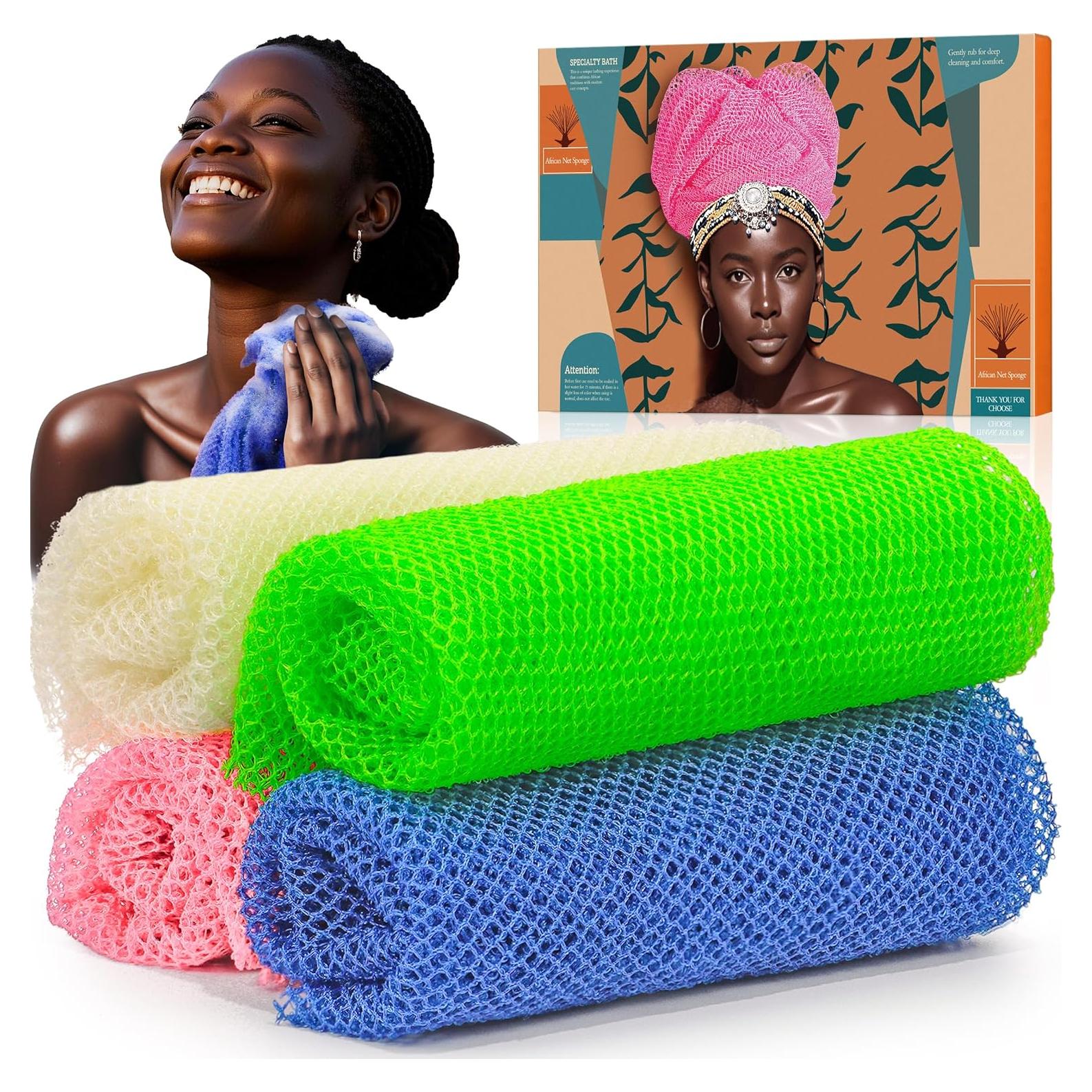 Esponja de Red Africana SpiralScgv - 4 Piezas Exfoliantes