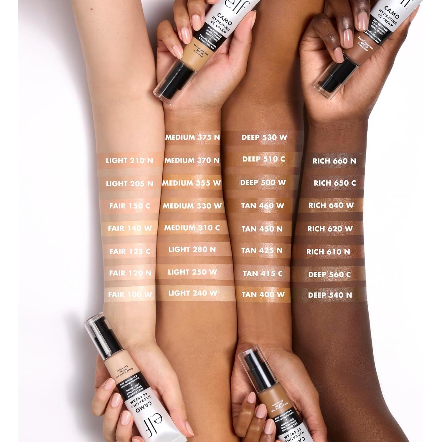 Crema CC Hidratante e.l.f. 29.57 ml SPF 30 Color Profundo 530 W