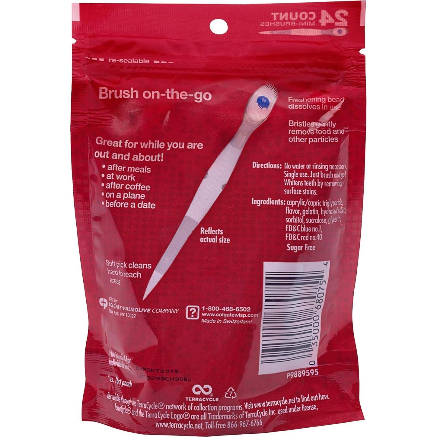 Cepillo de Dientes Desechable Mini Colgate Optic White Menta 24 Unidades