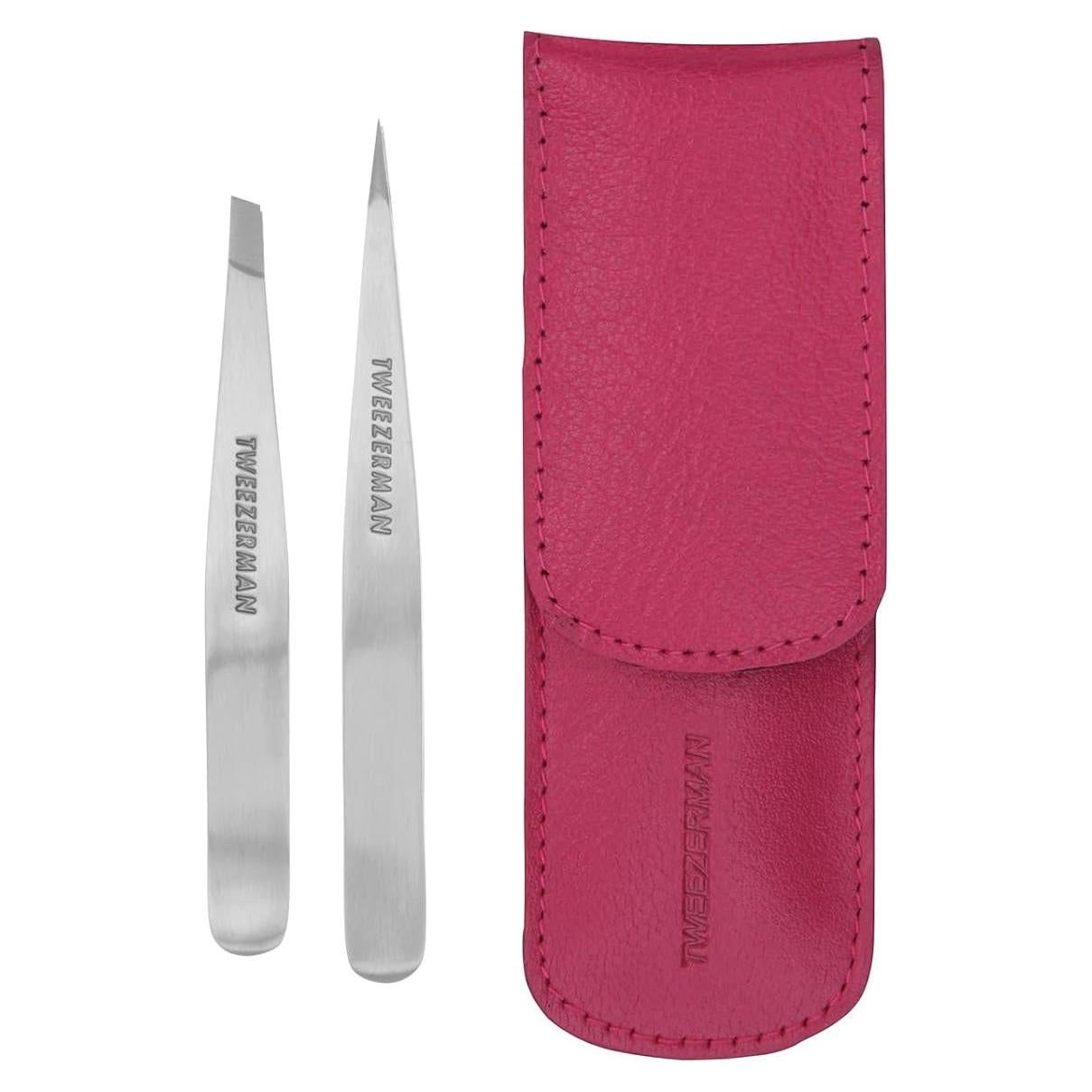 Juego de Pinzas Petite Tweezerman con Estuche Rosa 4048-PKR