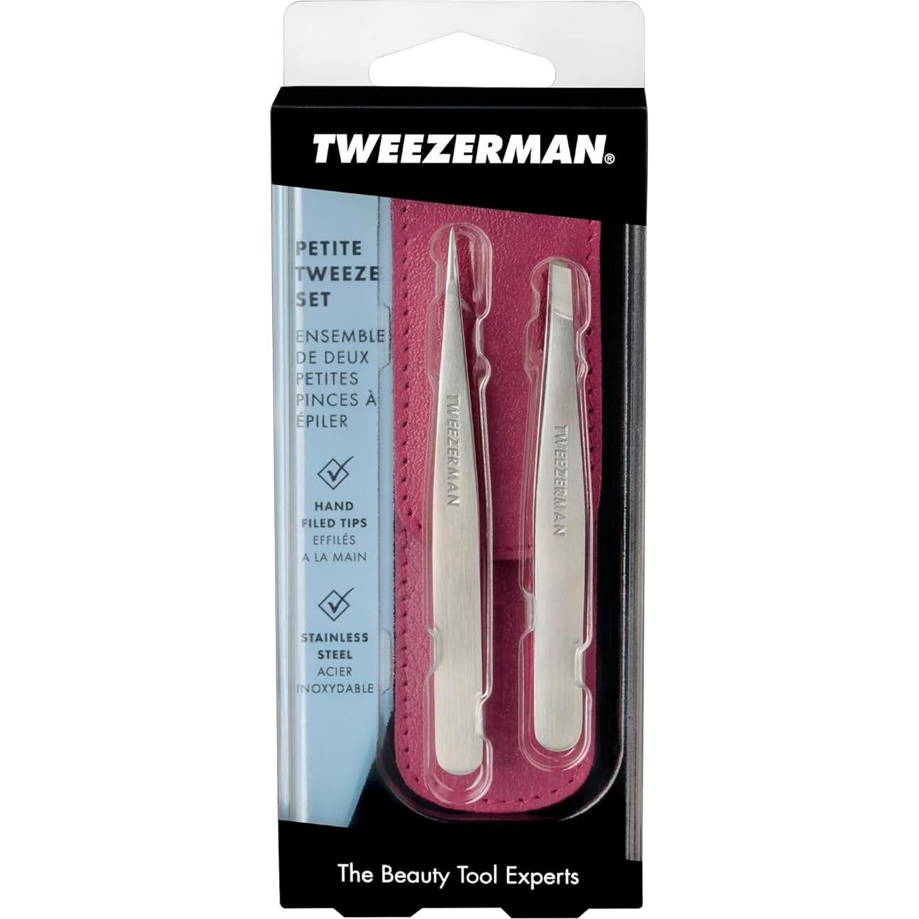 Juego de Pinzas Petite Tweezerman con Estuche Rosa 4048-PKR