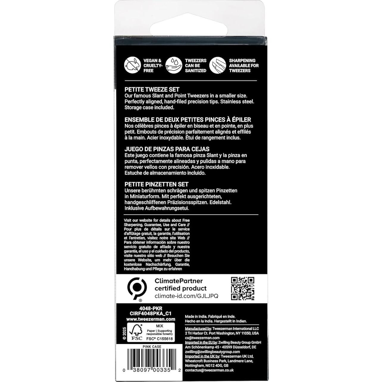 Juego de Pinzas Petite Tweezerman con Estuche Rosa 4048-PKR