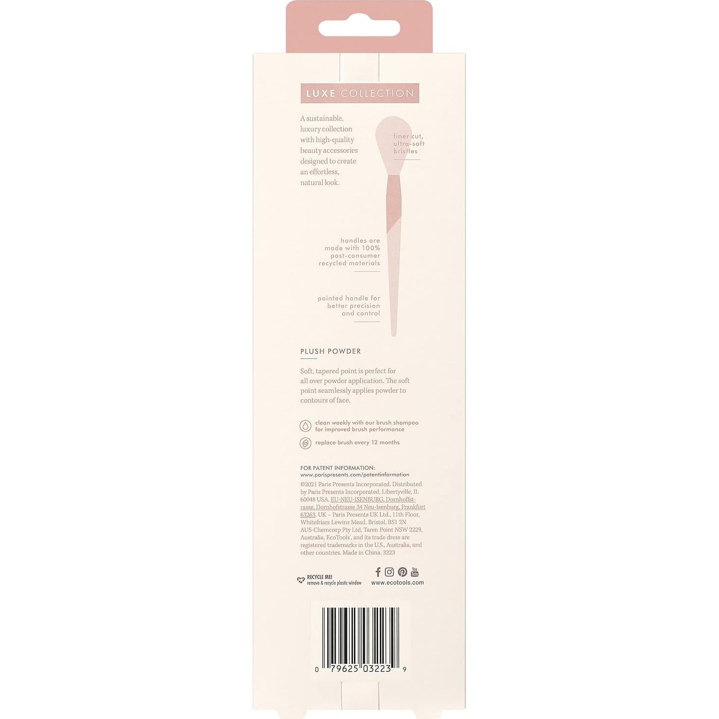 Brocha de Maquillaje en Polvo EcoTools Luxe Plush - Rosa