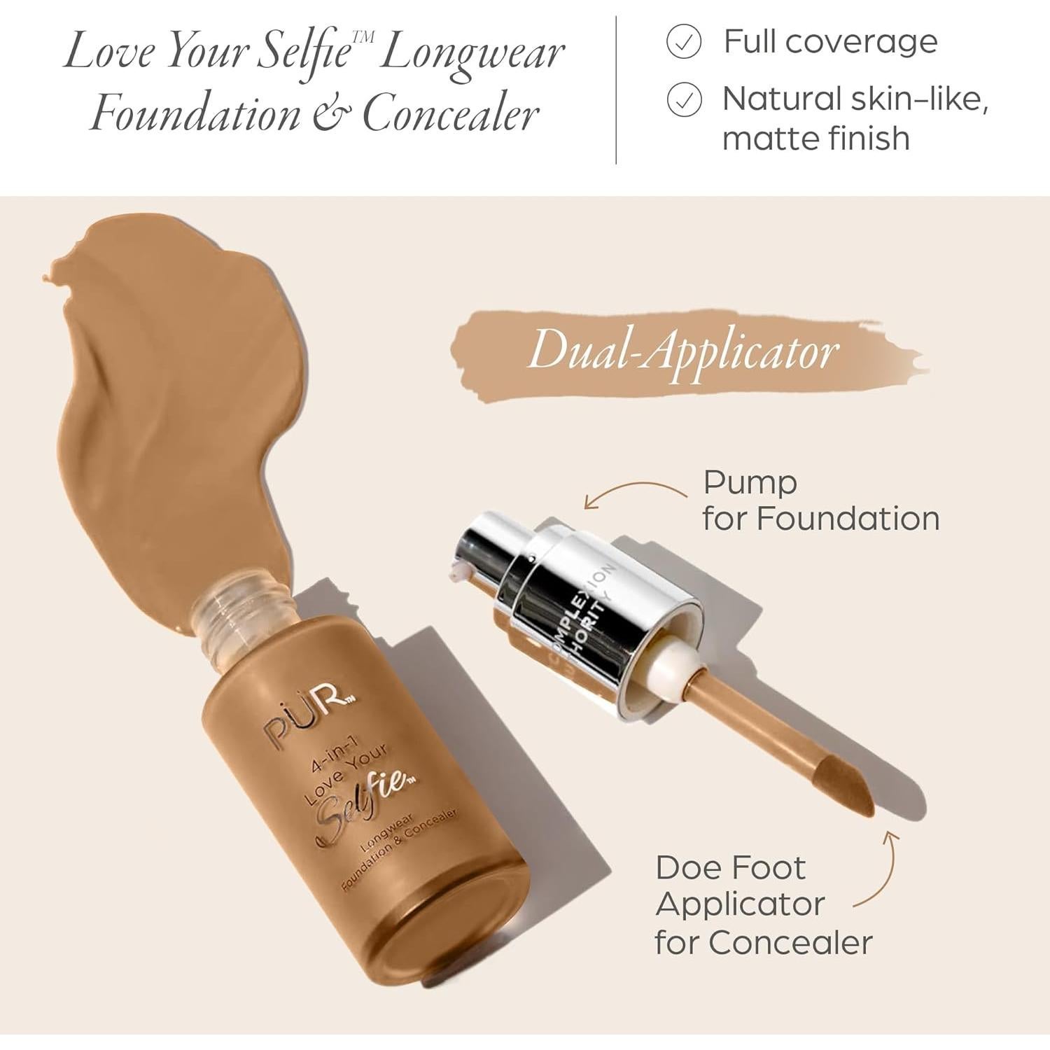 Base y Corrector 4-en-1 PUR Belleza - Larga Duración 90g