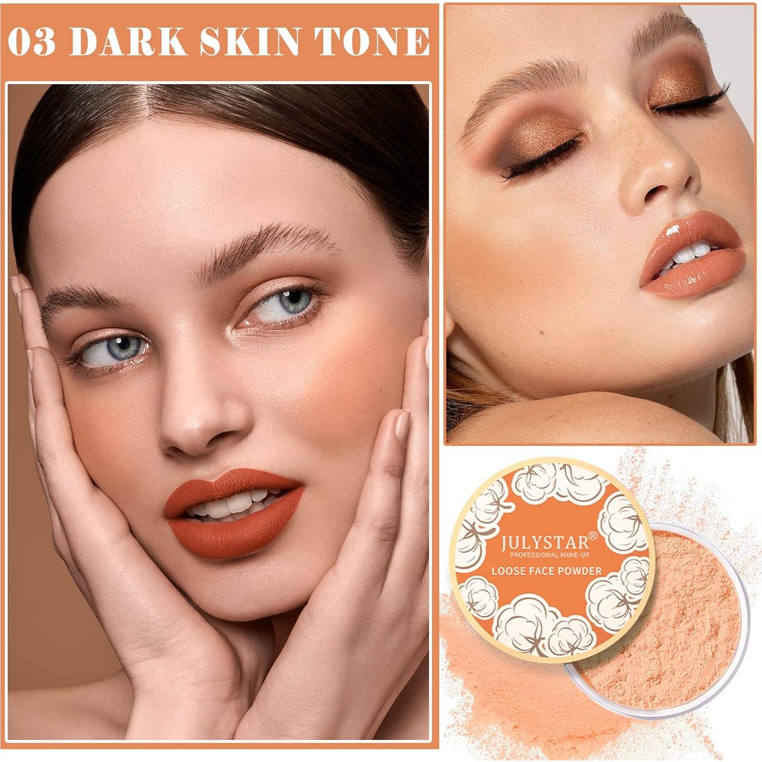 Polvo Suelto Fijador Mate QIUFSSE Tono Piel Oscura 49g