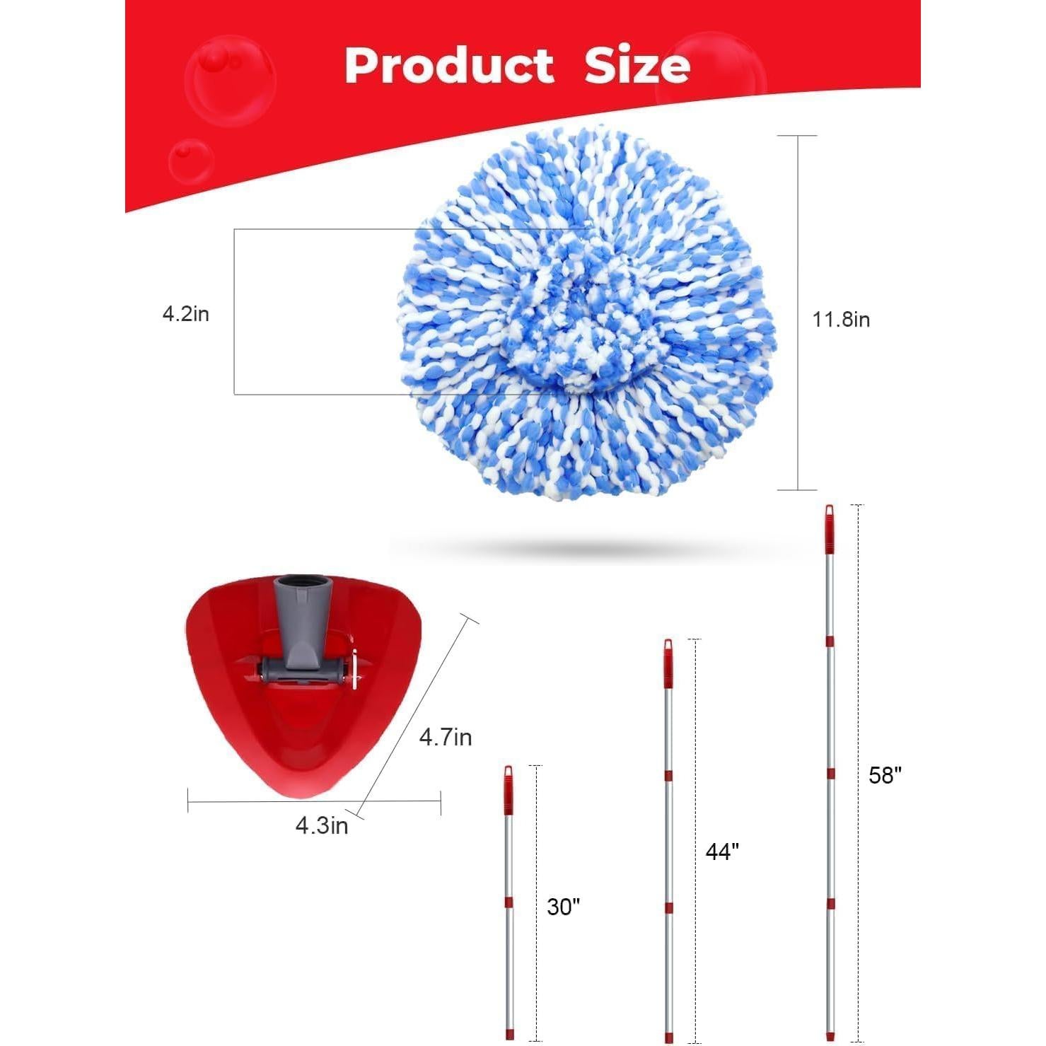 Cabezal de Repuesto Mop Giratorio Bublador 2 Recargas Microfibra