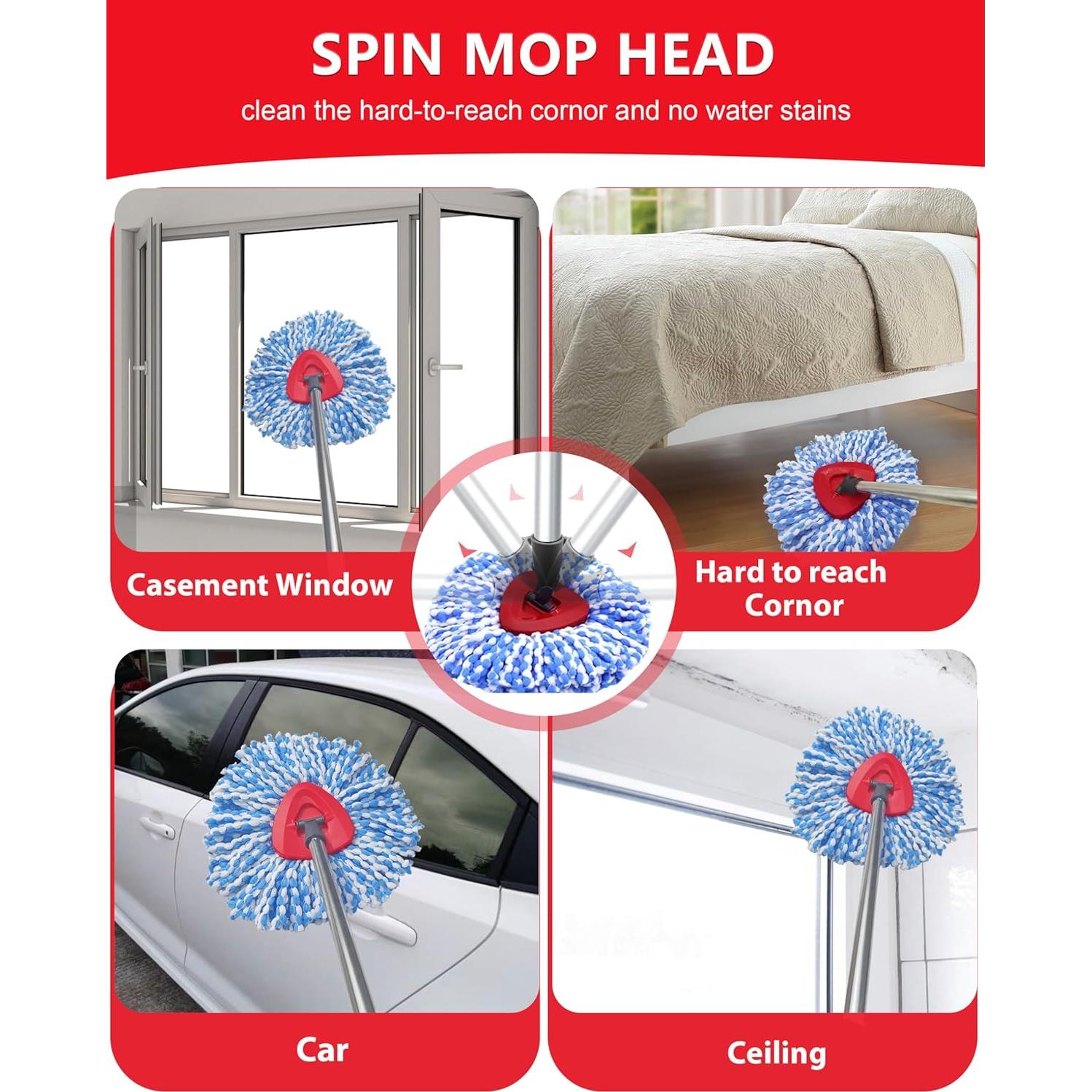 Cabezal de Repuesto Mop Giratorio Bublador 2 Recargas Microfibra