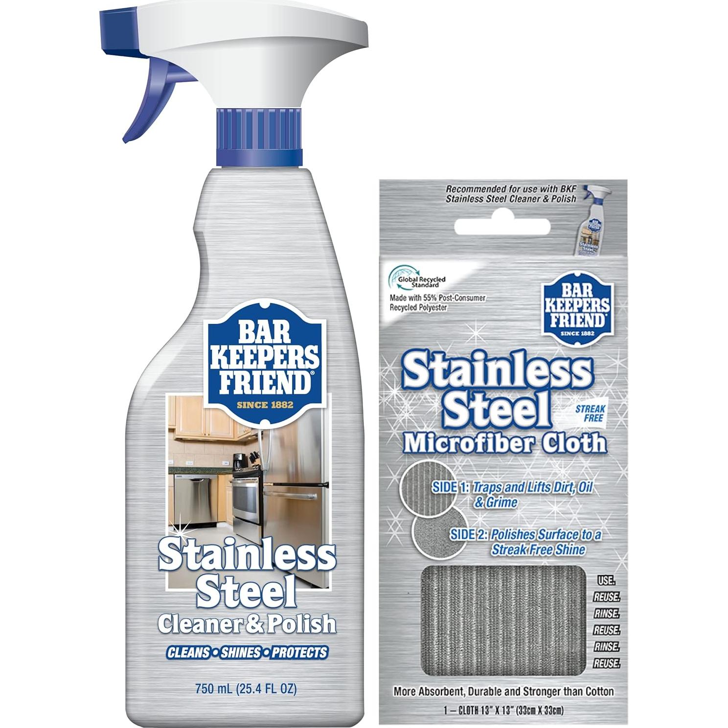 Kit Limpiador y Pulidor de Granito y Acero Inoxidable Bar Keepers Friend 750ml