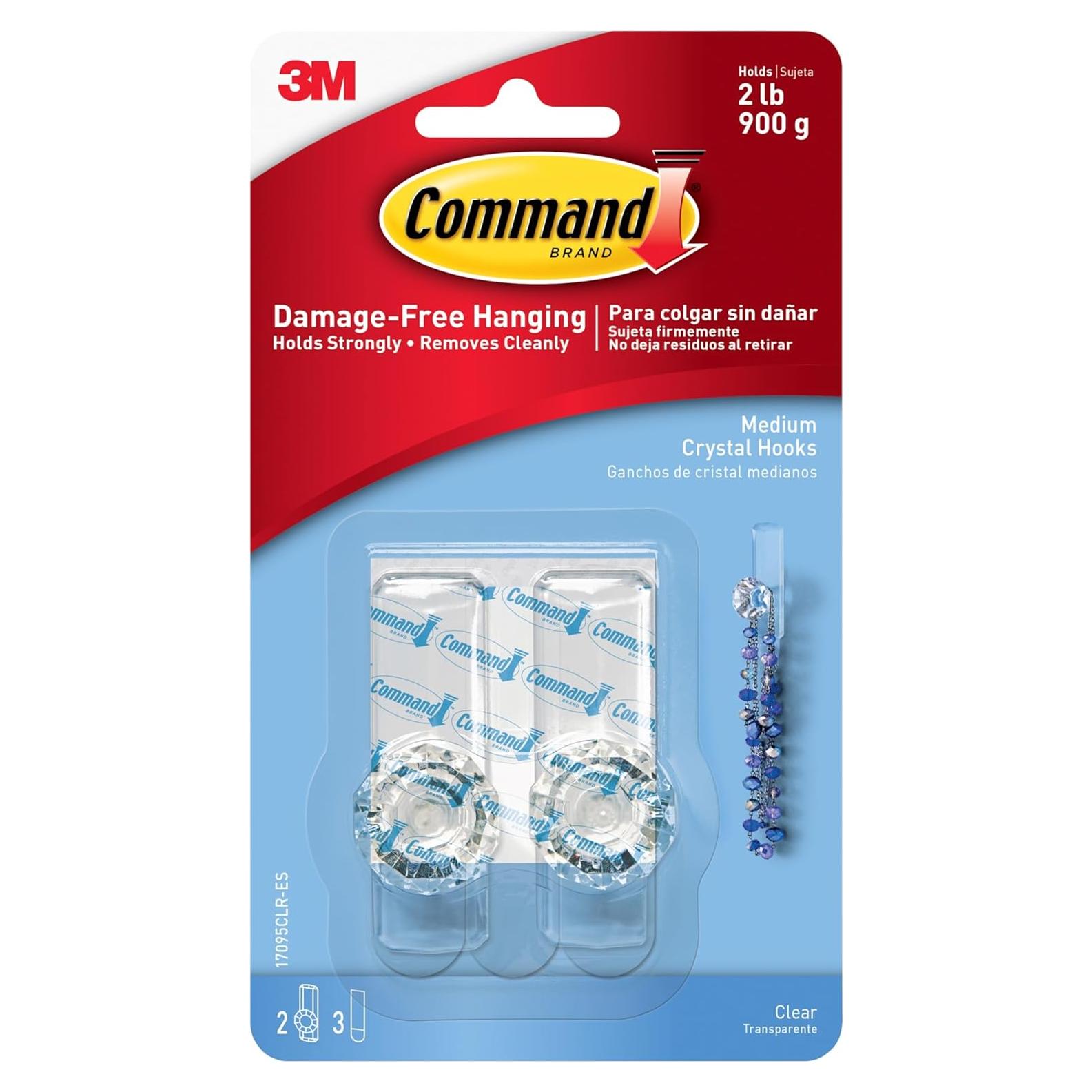 Gancho de Cristal Command Mediano 2 Piezas Soporta 0.91 kg