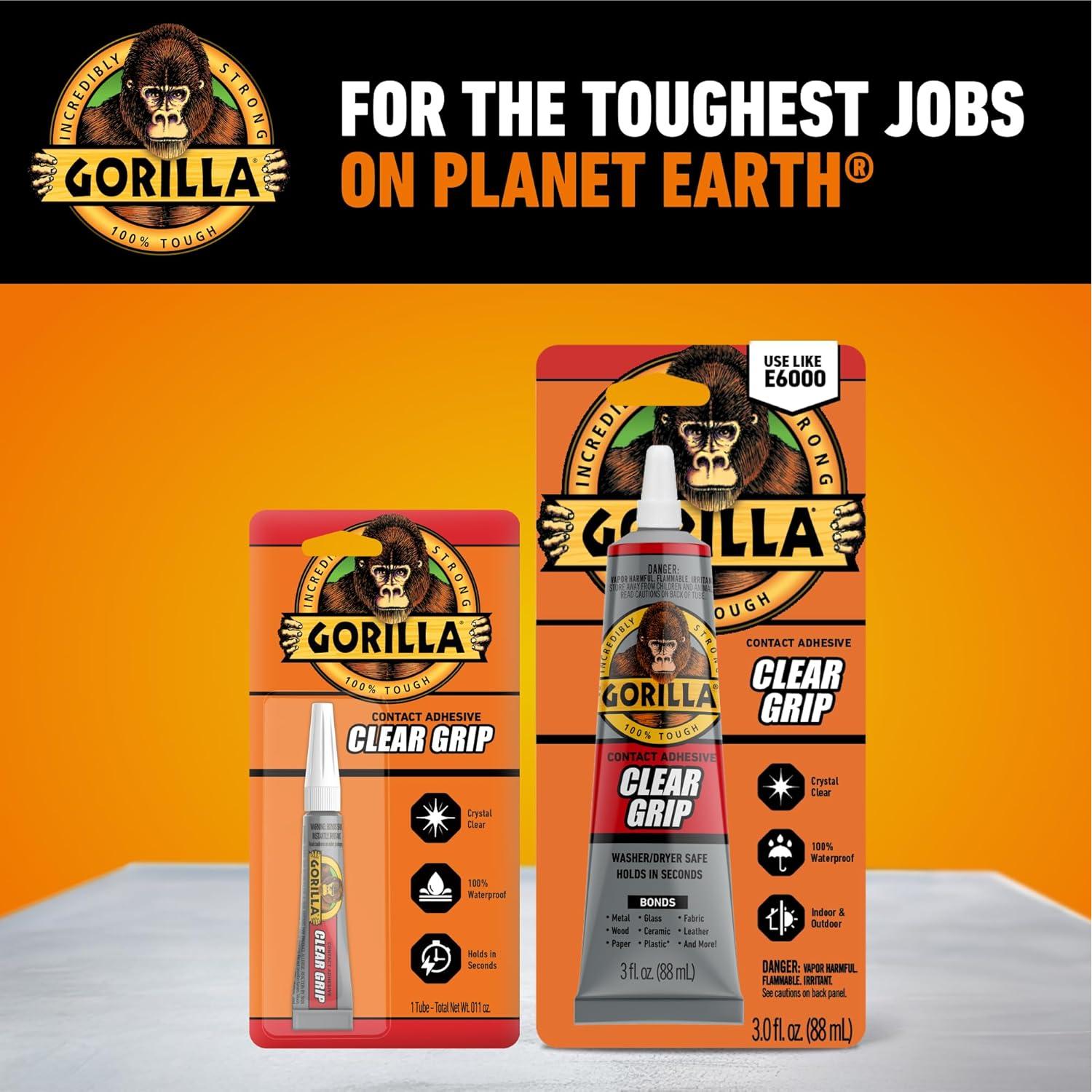 Adhesivo de contacto Gorilla Clear Grip 3x85g - Secado Rápido