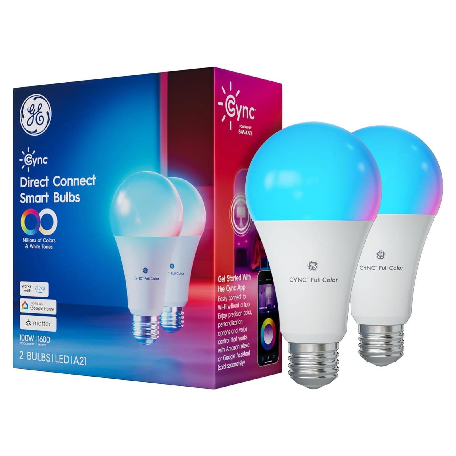 Bombillas LED Inteligentes Cync A21 Color Completo 16W (2-Pack)