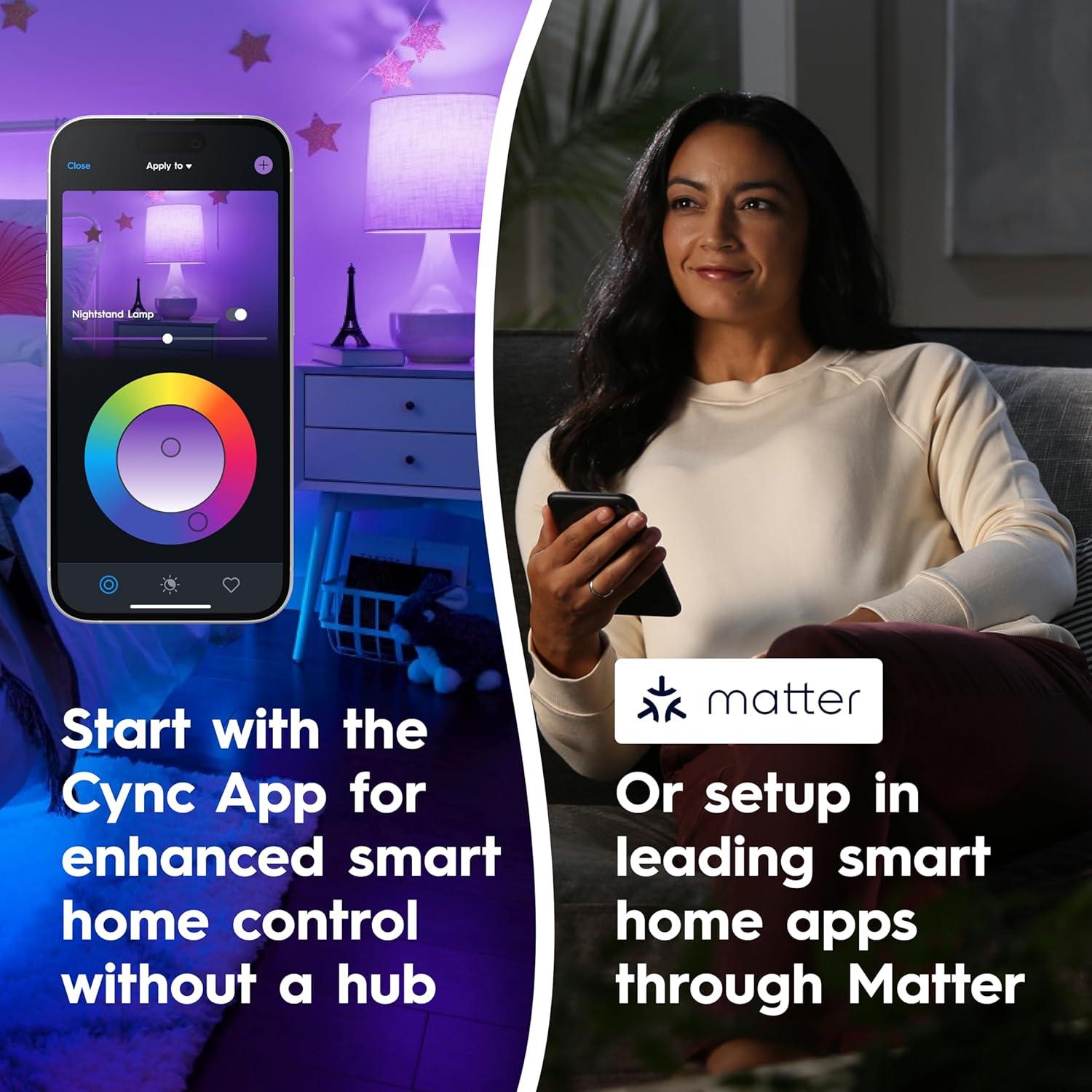 Bombillas LED Inteligentes Cync A21 Color Completo 16W (2-Pack)