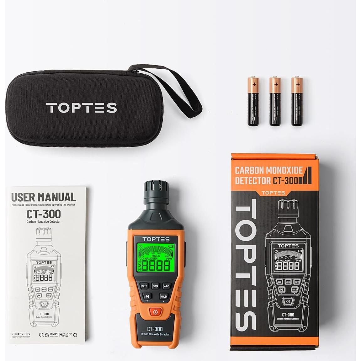 Detector de Monóxido de Carbono TOPTES CT-300 Portátil 0-5000 PPM