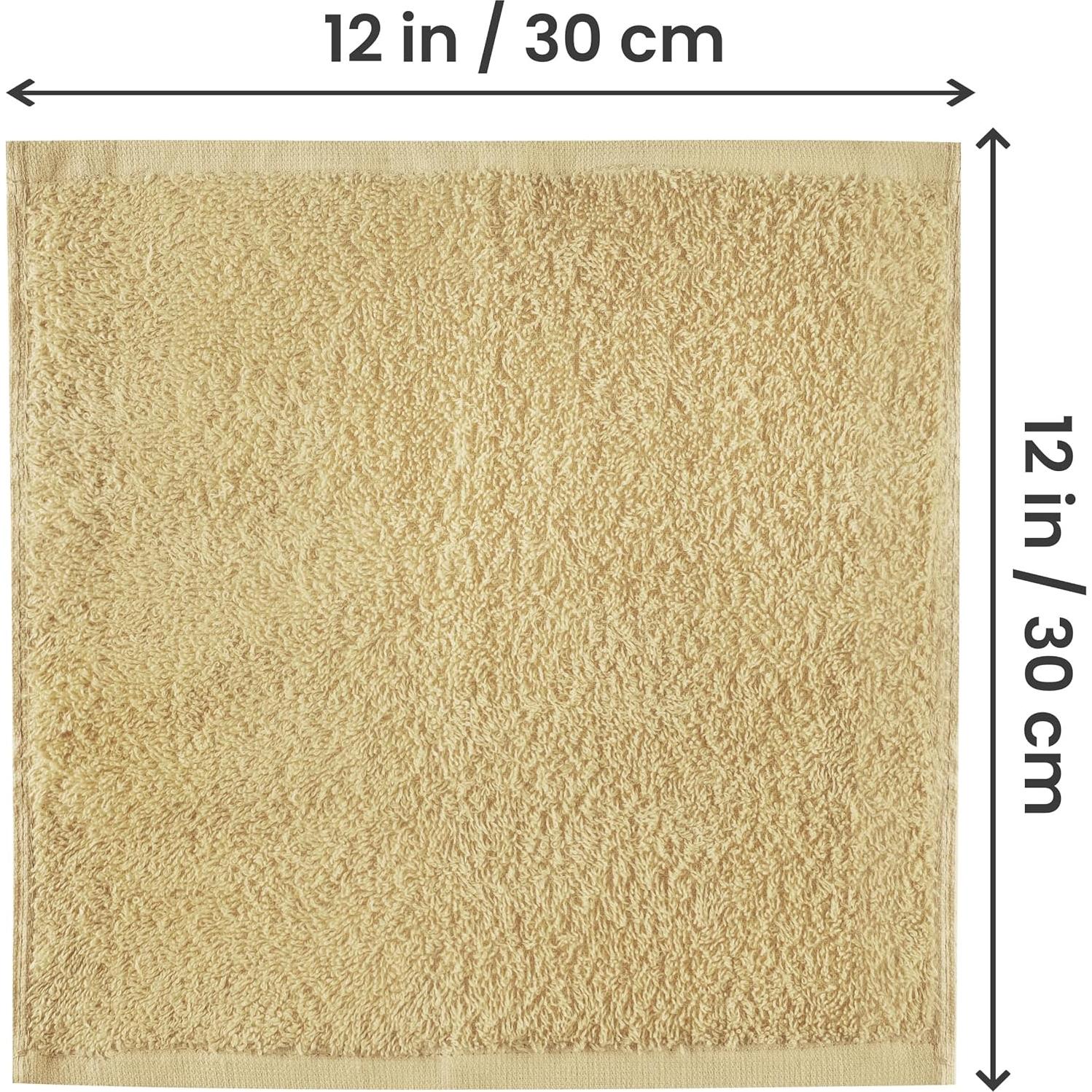 Toallas Utopia Paquete de 12 Paños de Algodón 30x30 cm Beige