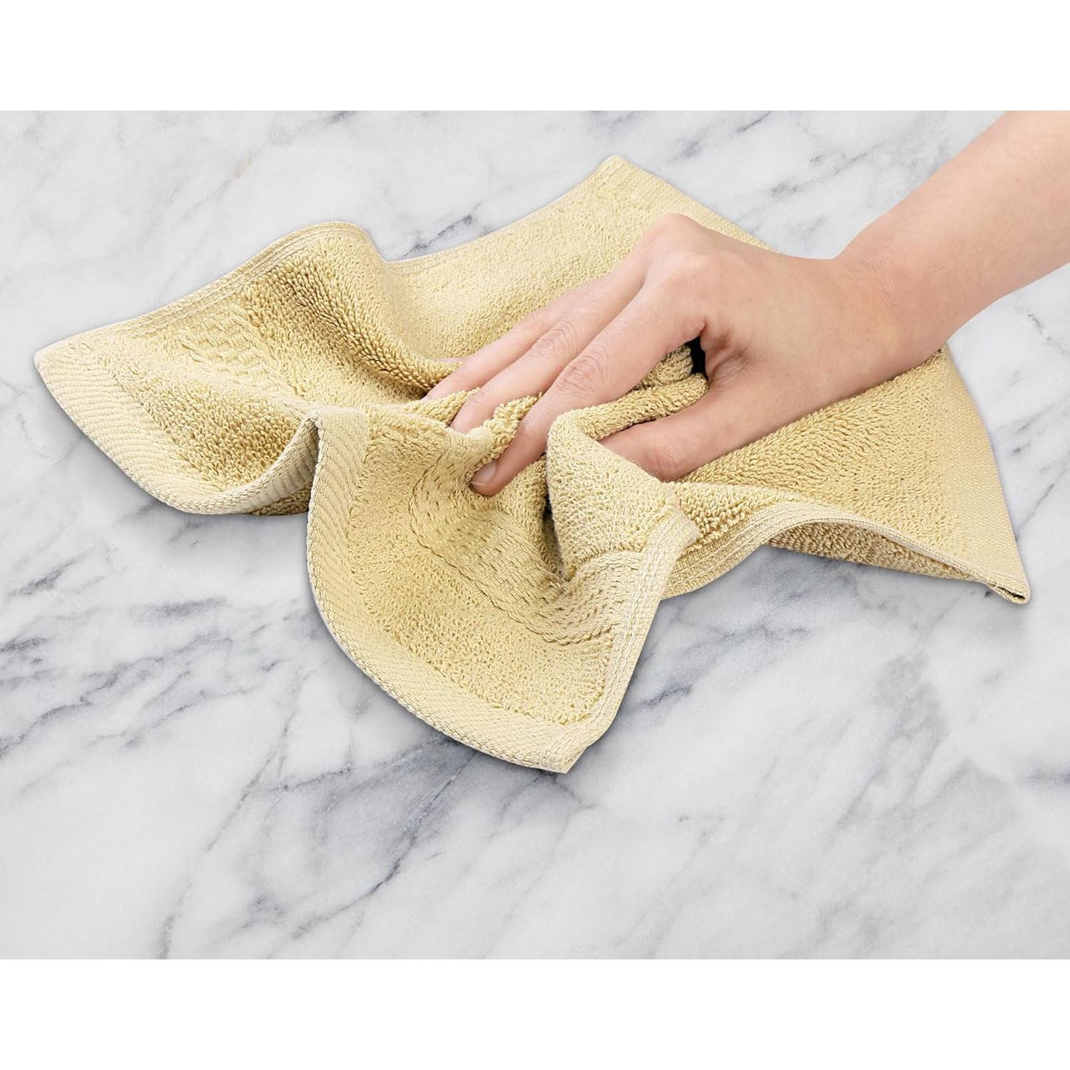 Toallas Utopia Paquete de 12 Paños de Algodón 30x30 cm Beige