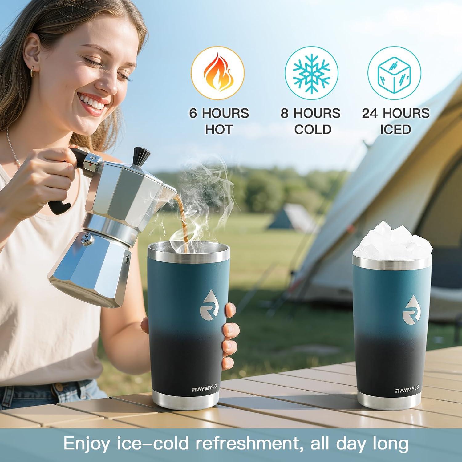 Vaso de Café 20 oz RAYMYLO Acero Inoxidable Aislado